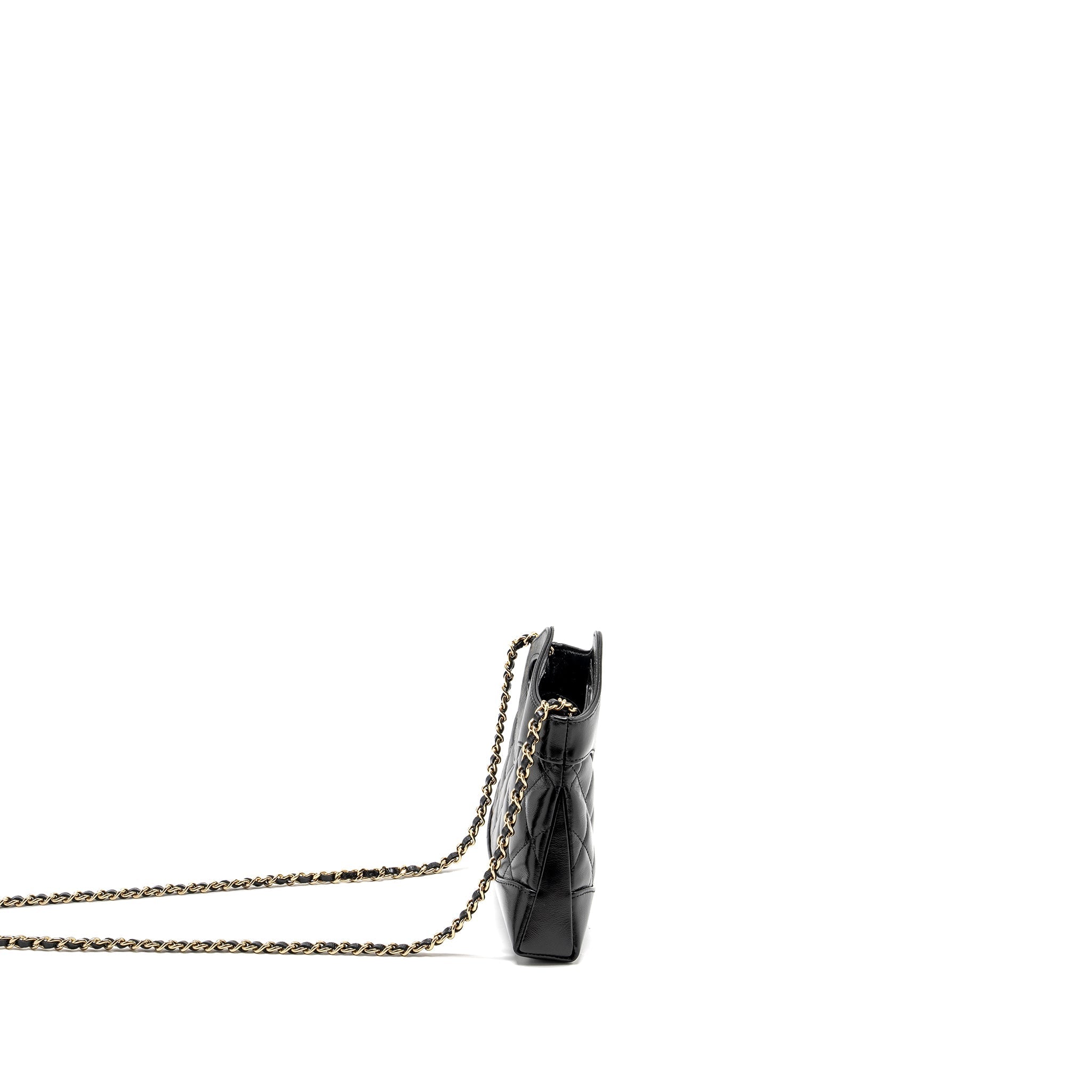 Chanel Mini 31 Clutch with Chain Shiny Lambskin Black L (Microchip)