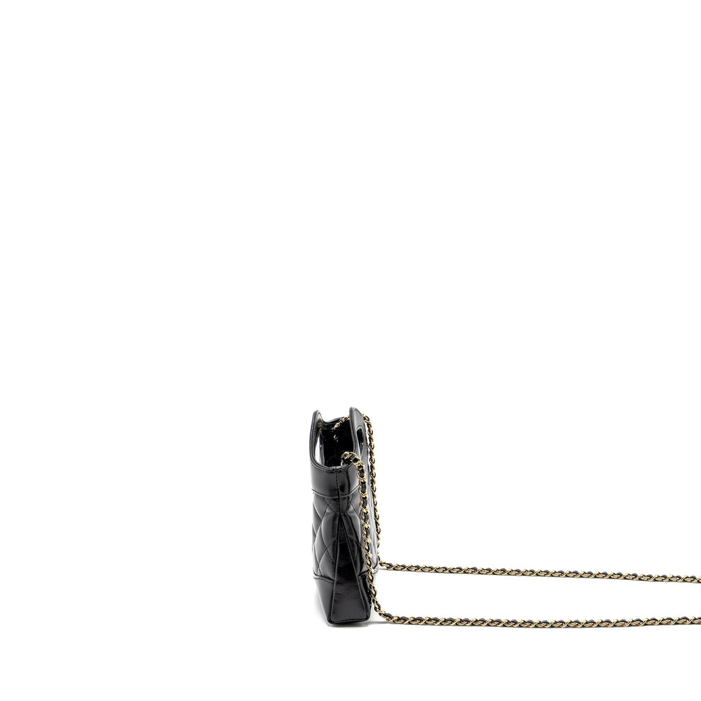Chanel Mini 31 Clutch with Chain Shiny Lambskin Black L (Microchip)
