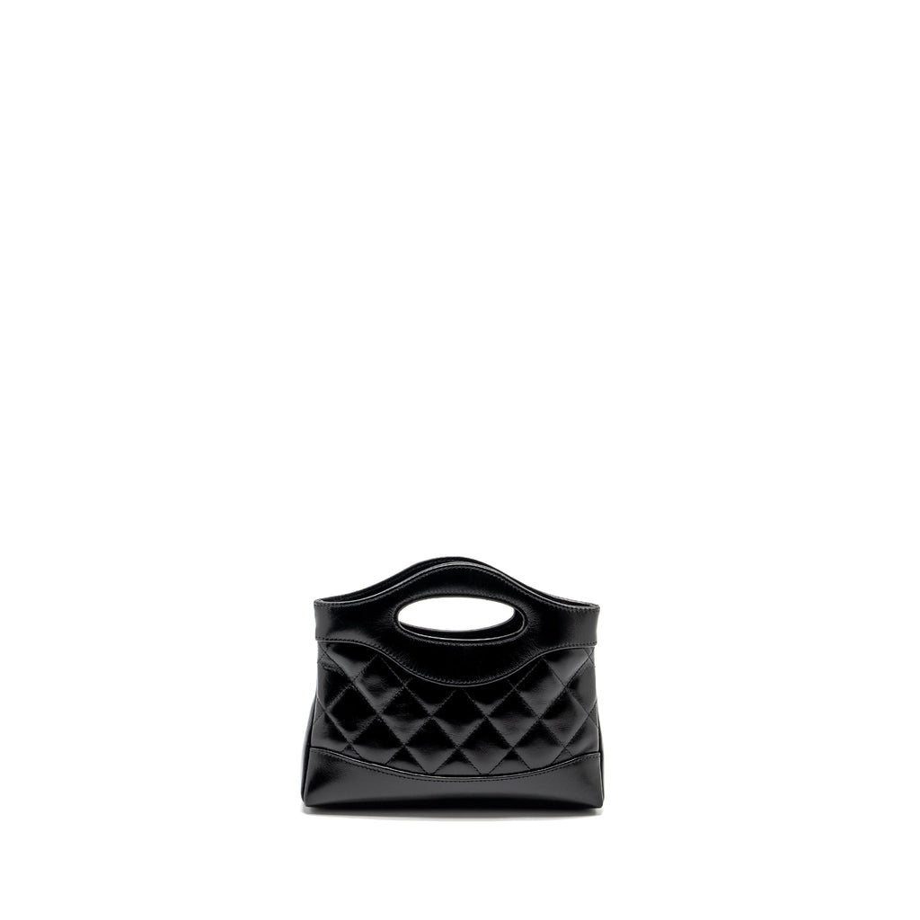 Chanel Mini 31 Clutch with Chain Shiny Lambskin Black L (Microchip)