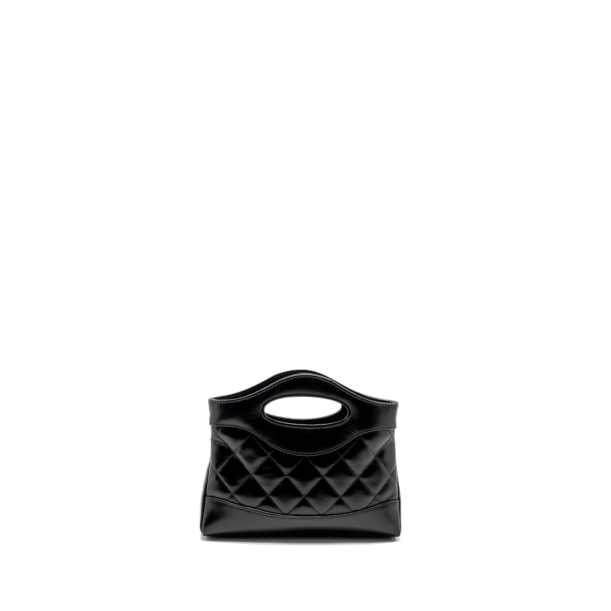 Chanel Mini 31 Clutch with Chain Shiny Lambskin Black L (Microchip)