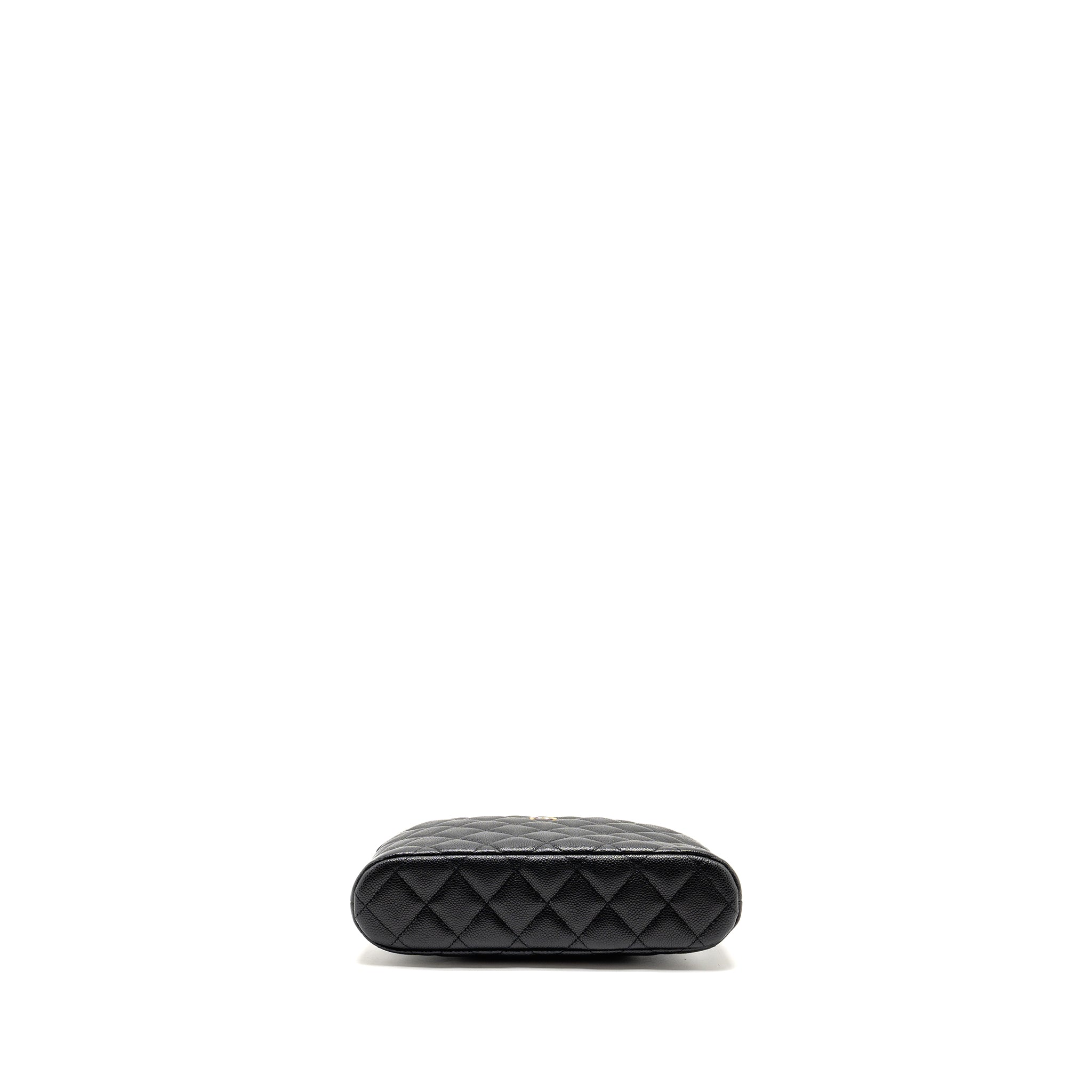 Chanel Classic CC Clutch with Chain Caviar Black L (Microchip)