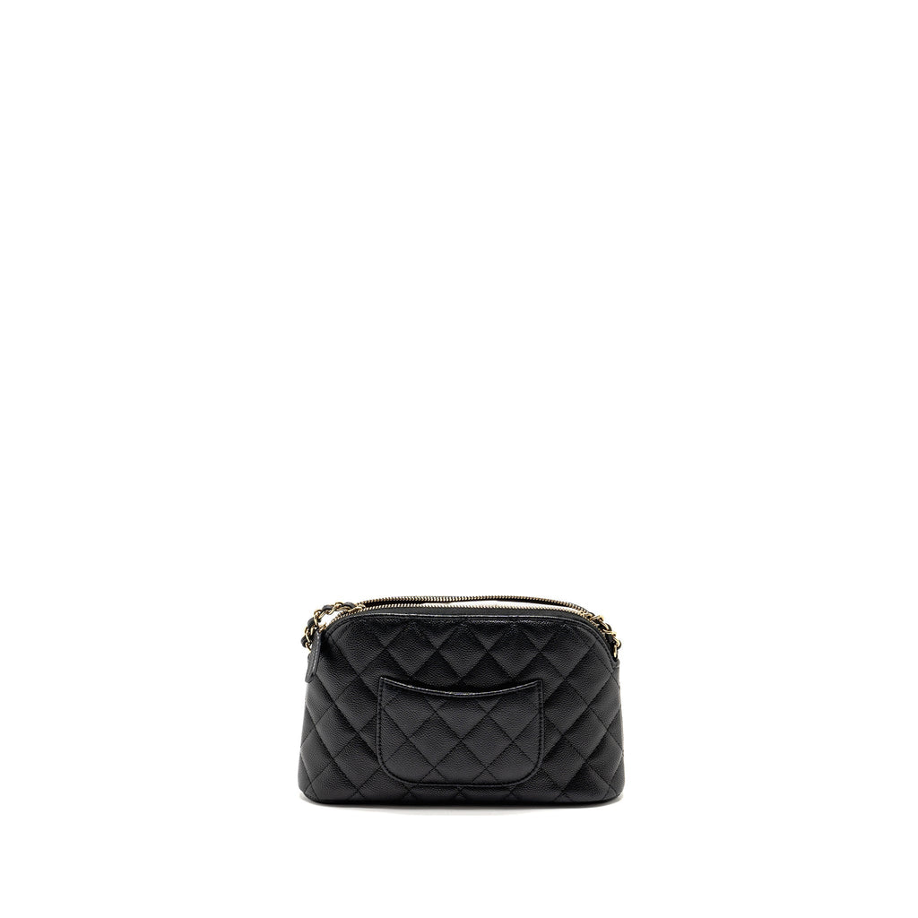 Chanel Classic CC Clutch with Chain Caviar Black L (Microchip)