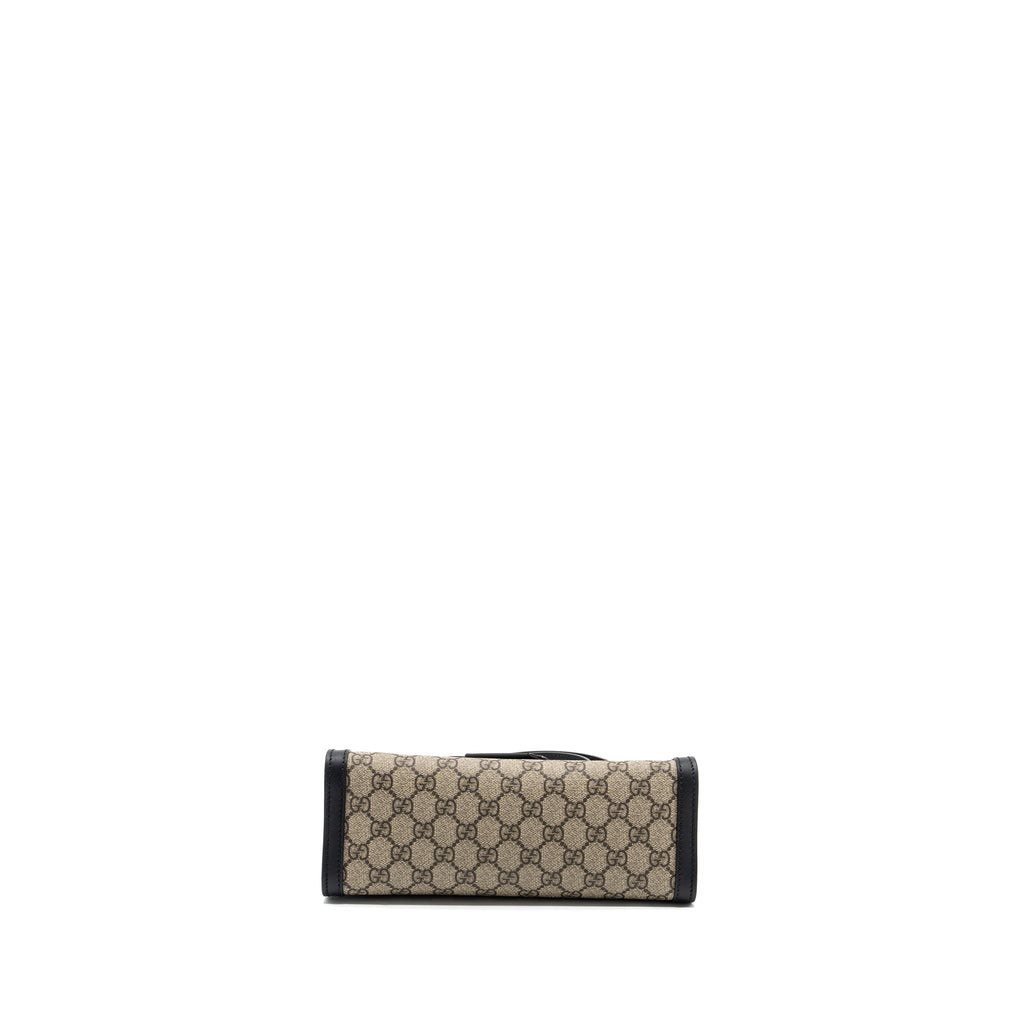 Gucci small GG padlock shoulder bag GG supreme canvas black