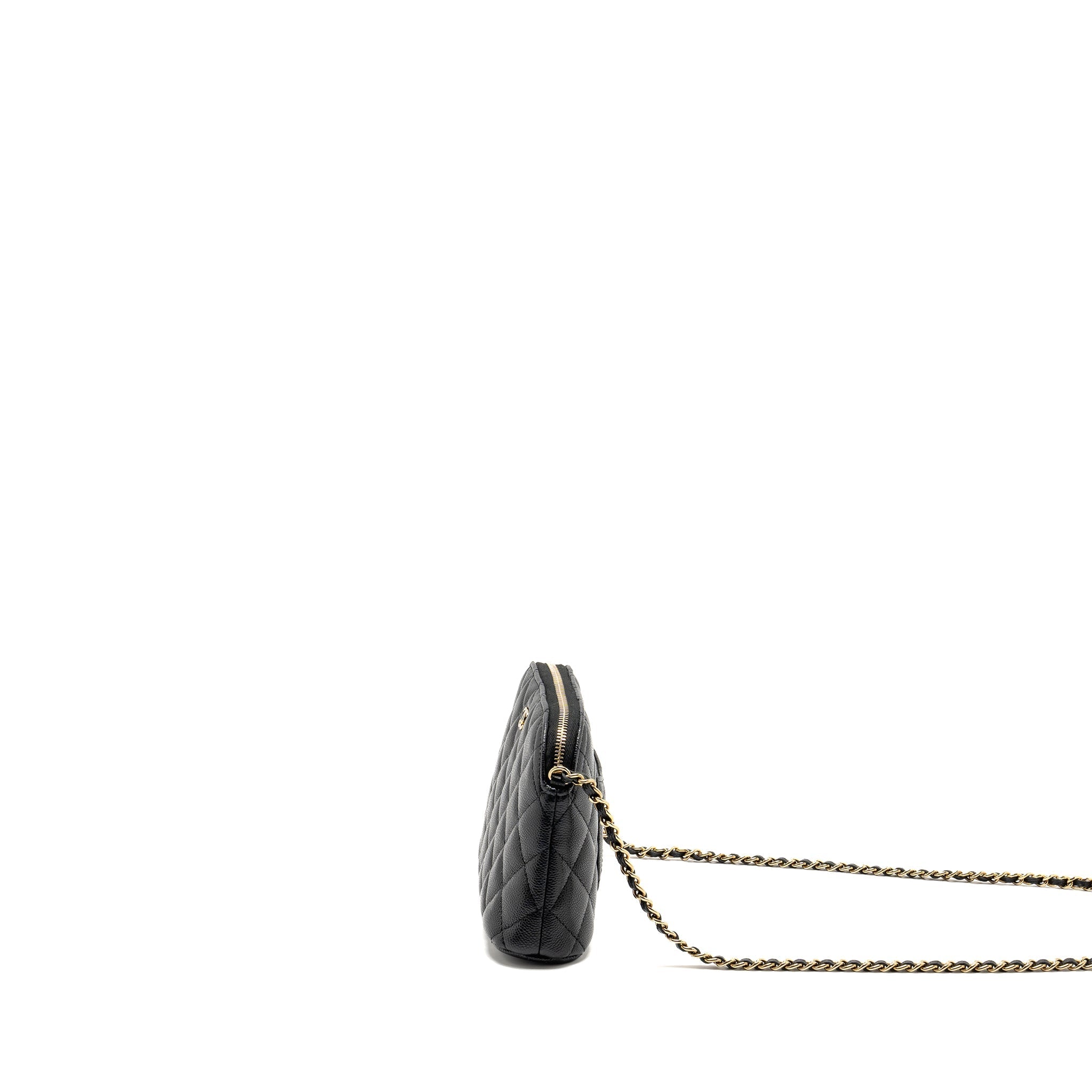 Chanel Classic CC Clutch with Chain Caviar Black L (Microchip)