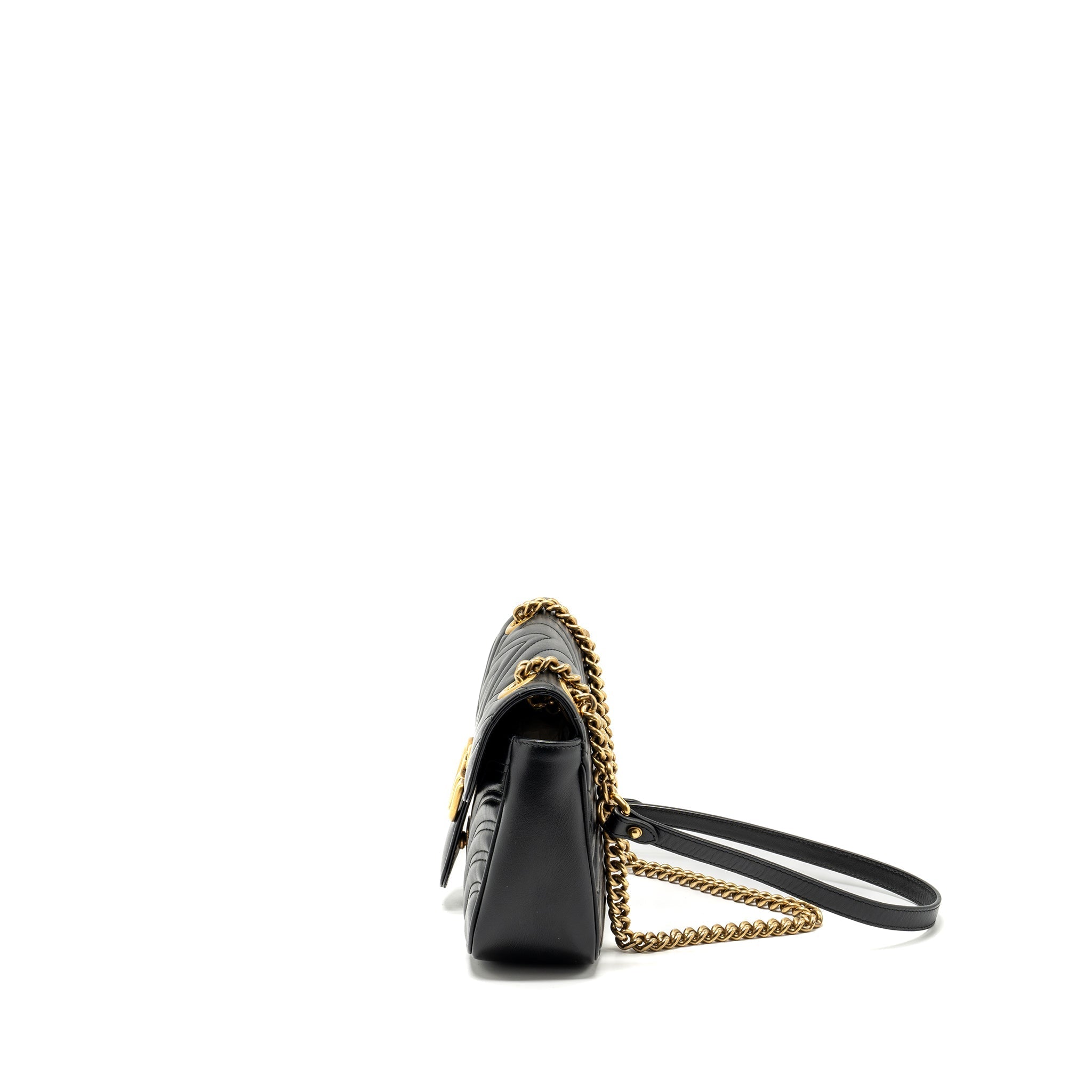GUCCI SMALL GG MARMONT BAG CALFSKIN BLACK