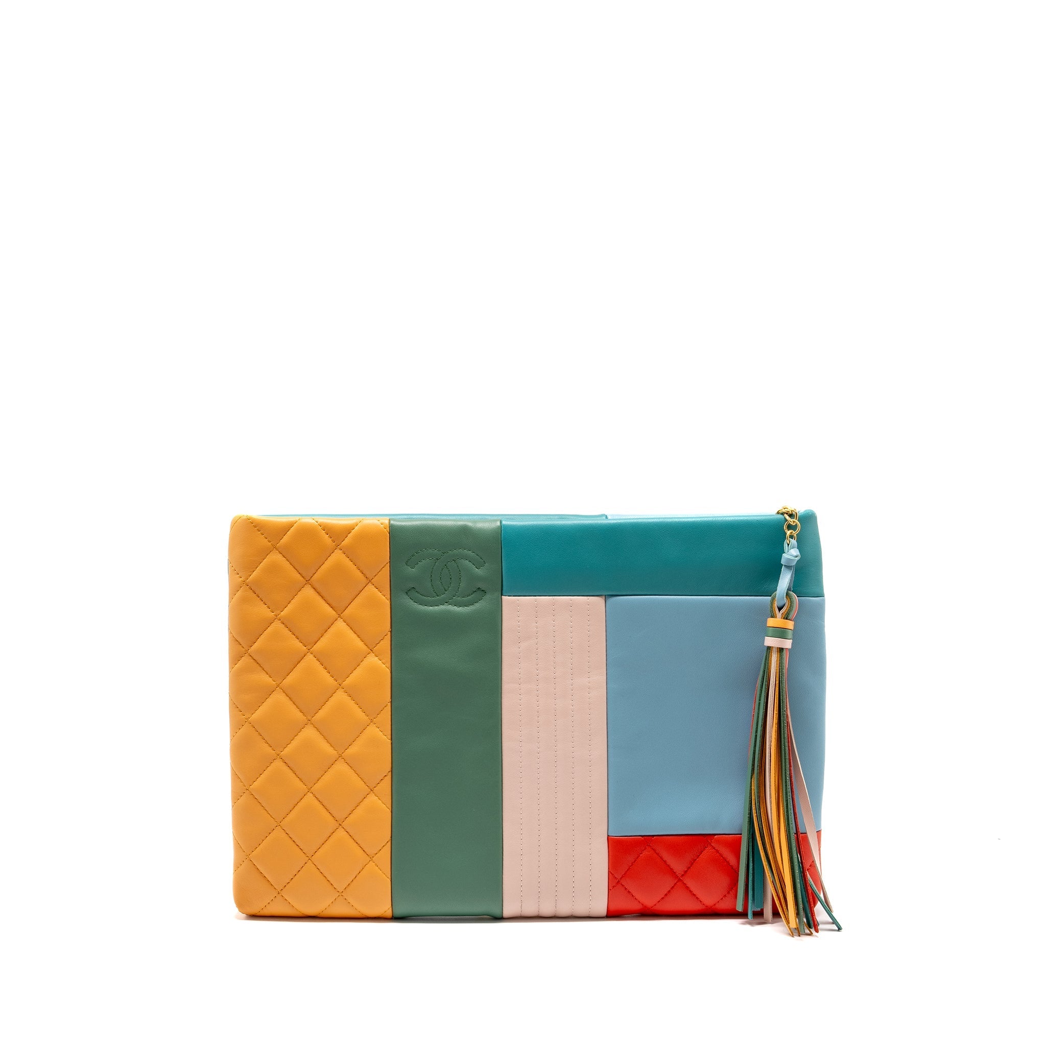Chanel 17C Large Colourblock O-Case Clutch Lambskin Multicolour