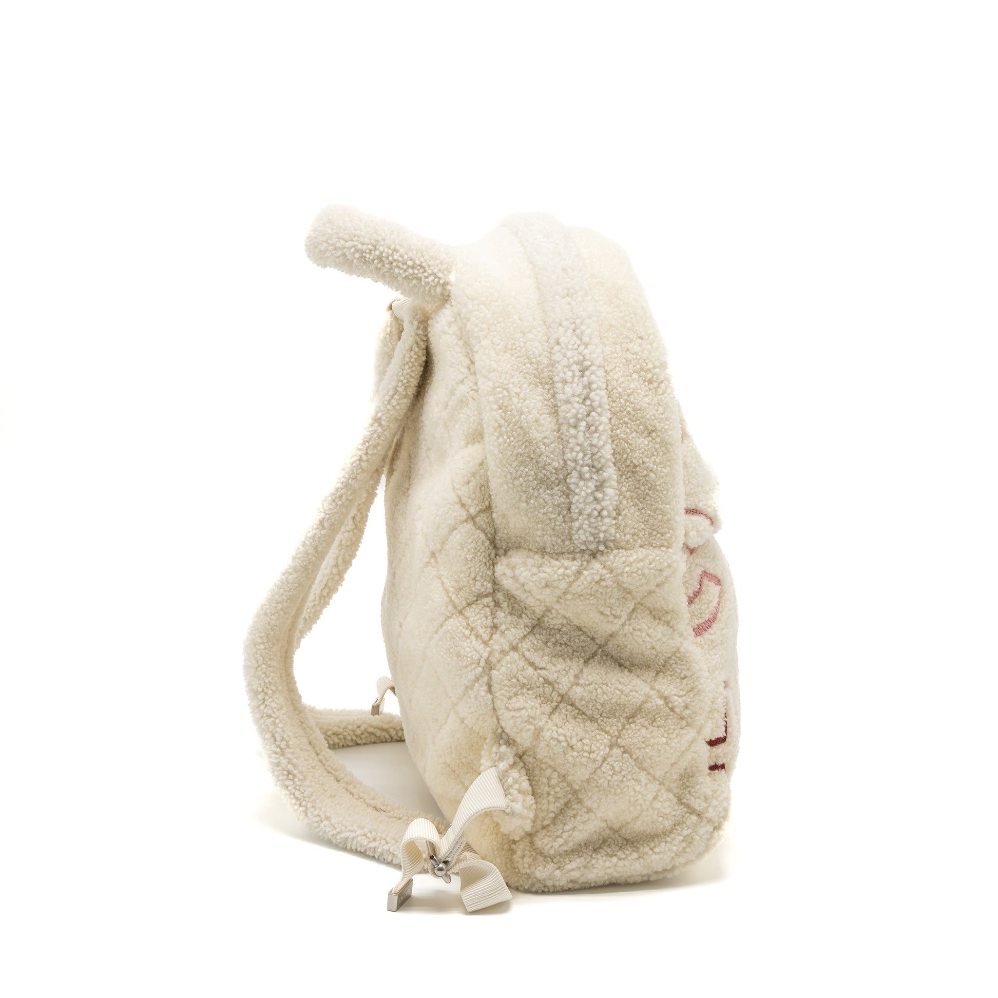 Chanel 19B Backpack Shearling White/Multicolour