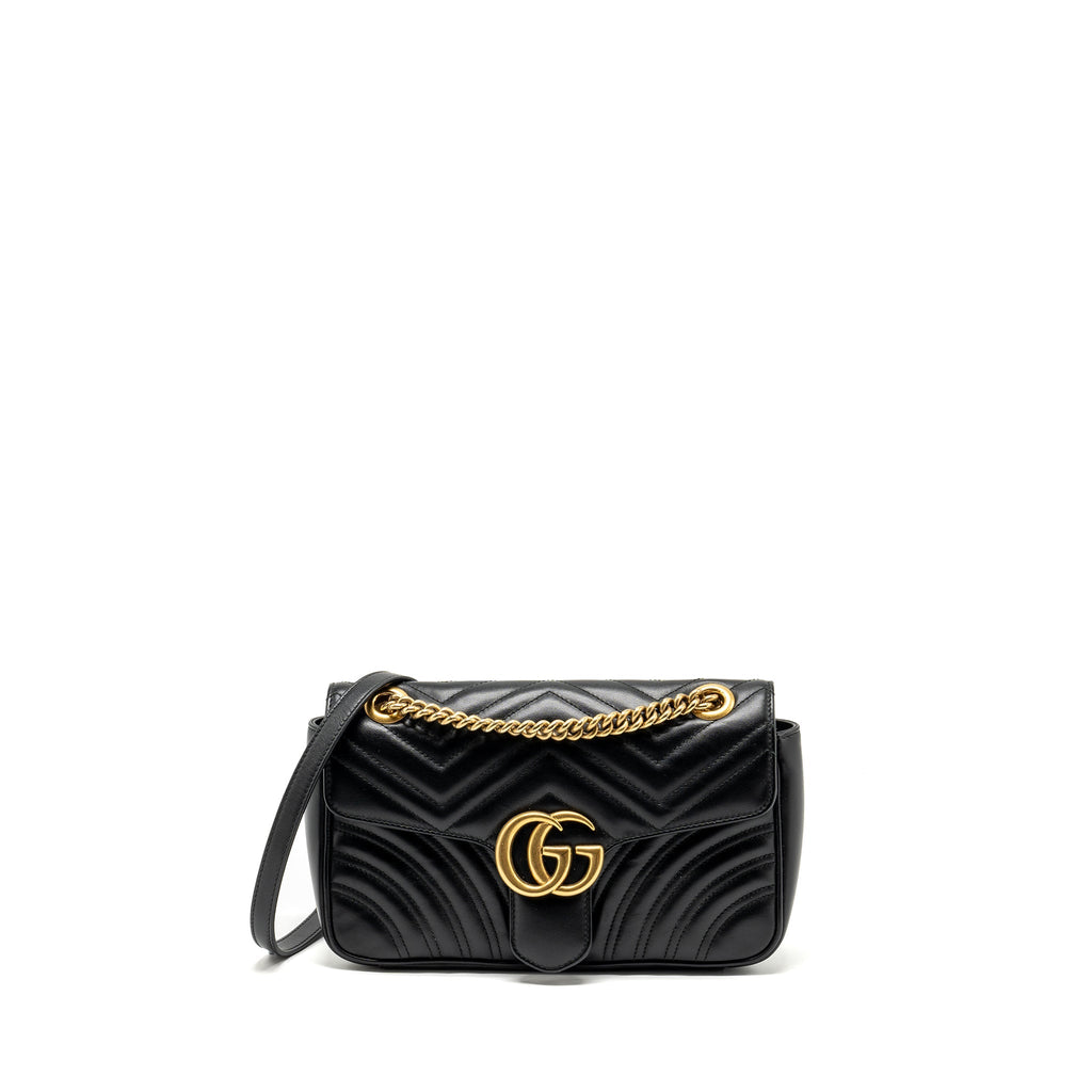 GUCCI SMALL GG MARMONT BAG CALFSKIN BLACK