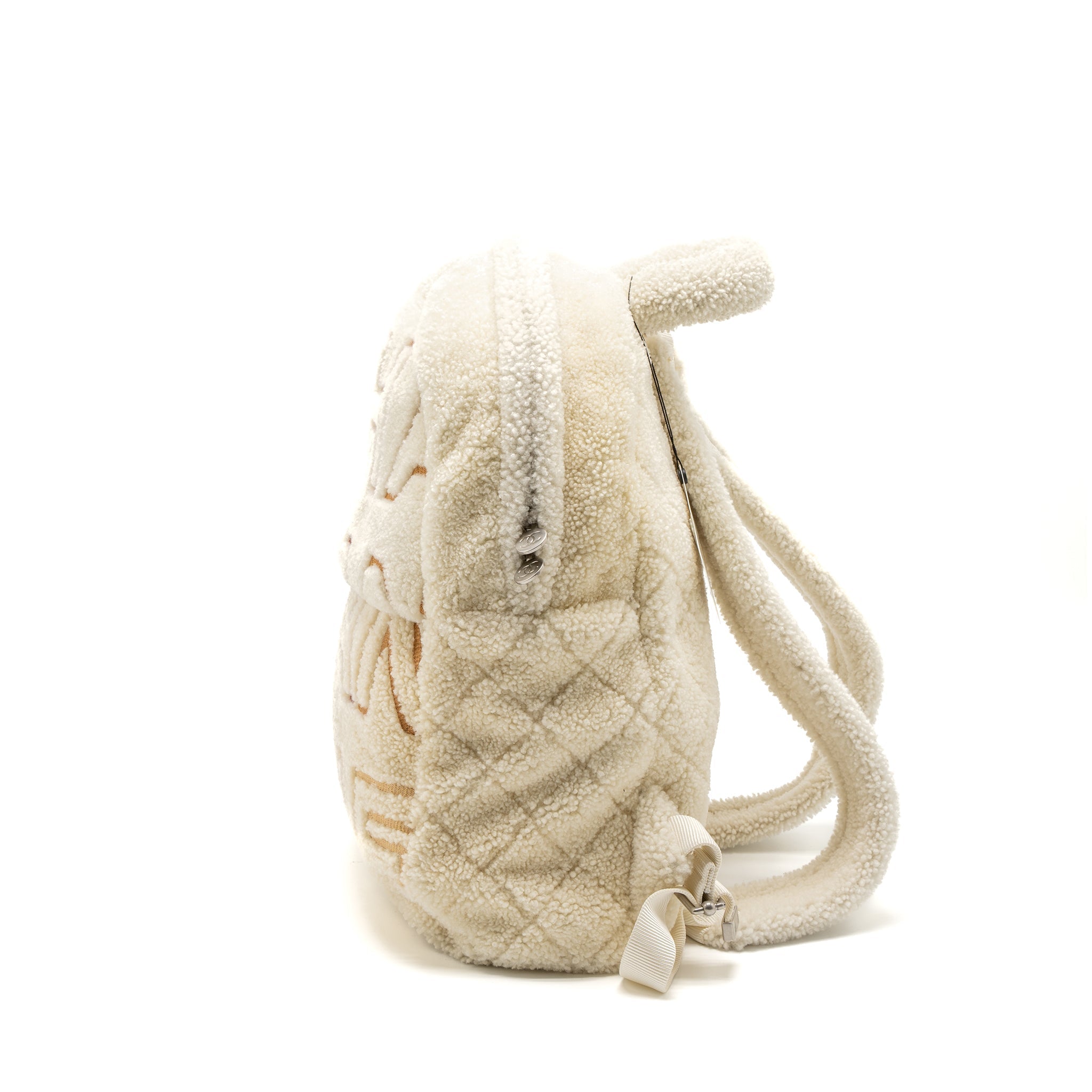 Chanel 19B Backpack Shearling White/Multicolour