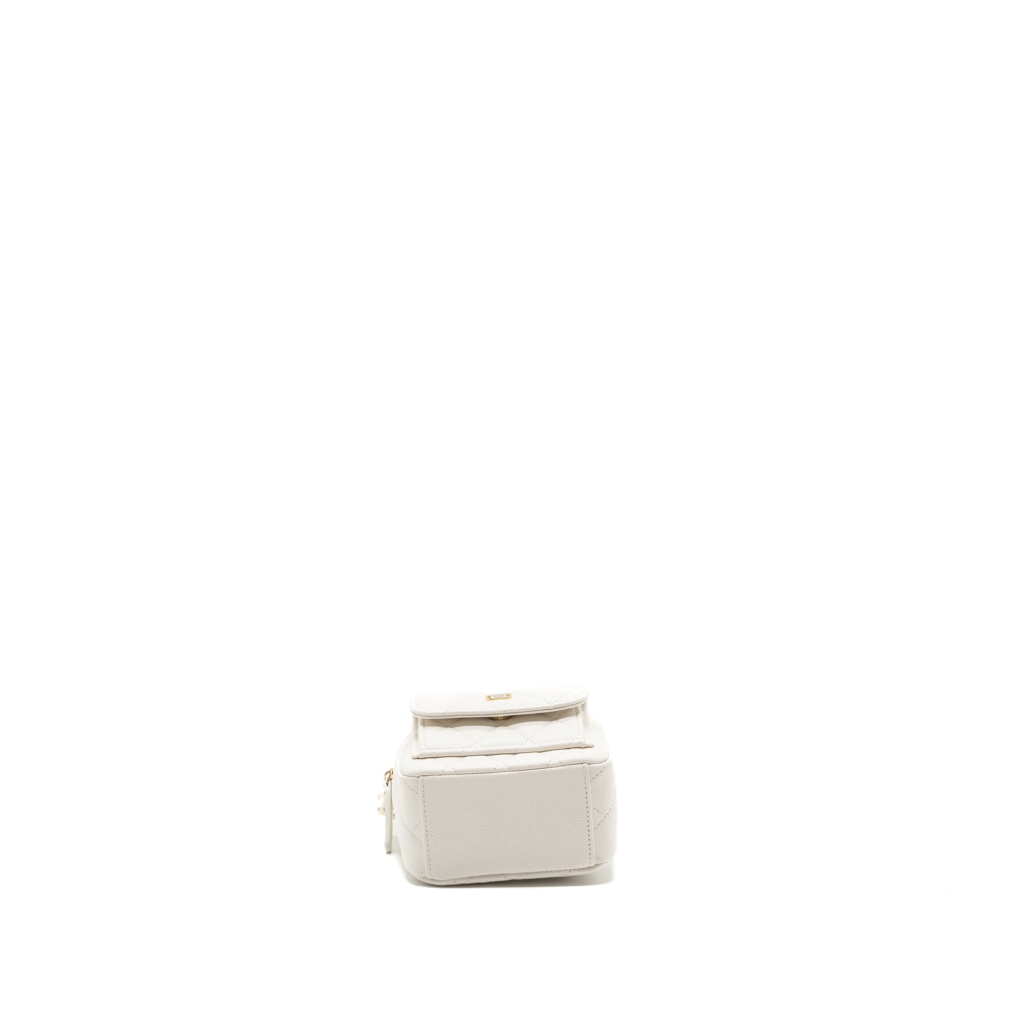 Chanel 24C Mini Backpack/Crossbody Bag Caviar White L (Microchip)