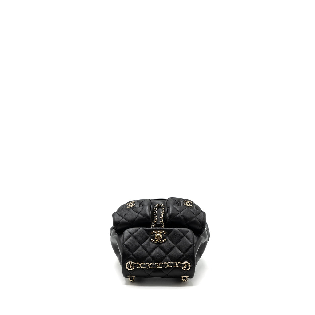Chanel 23A mini triple pack backpack calfskin black L (microchip )