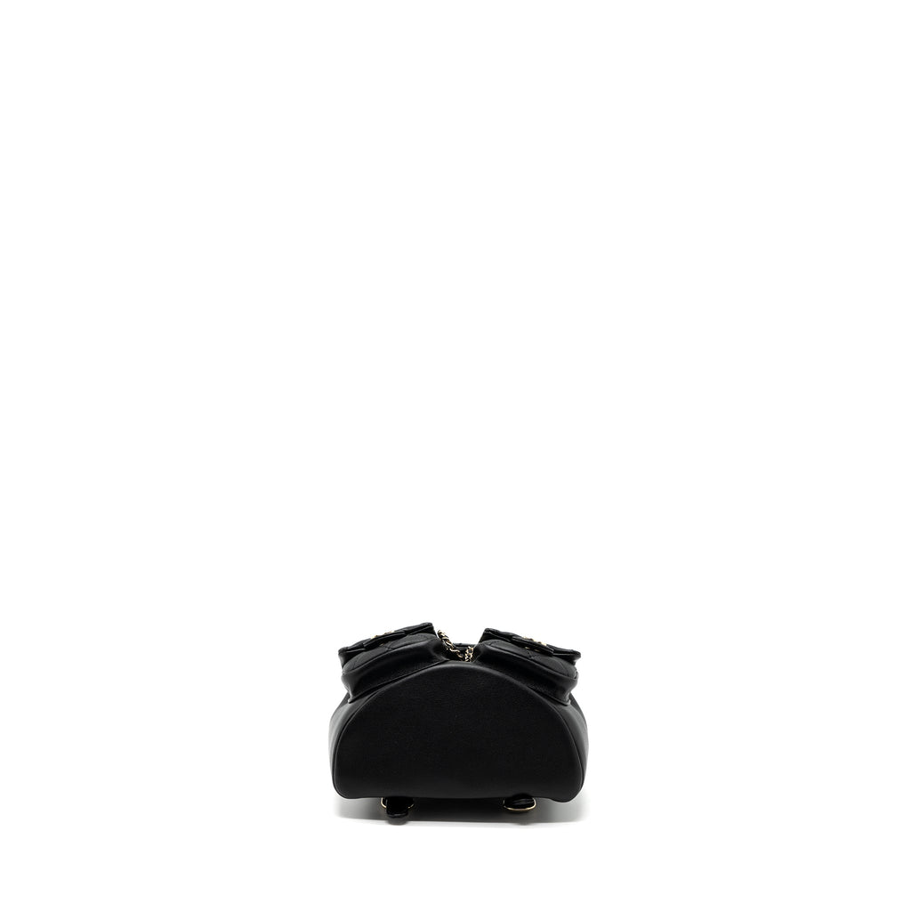 Chanel 23A mini triple pack backpack calfskin black L (microchip )