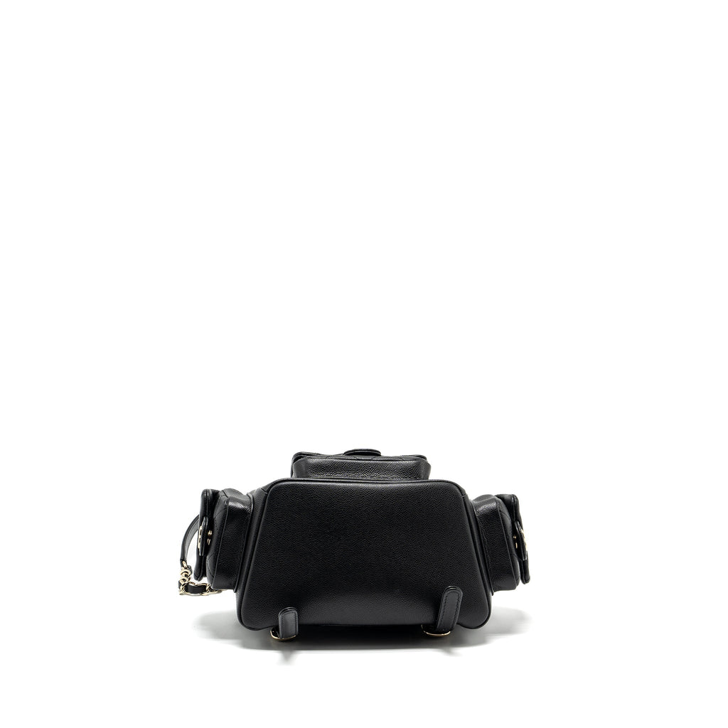 Chanel Triple Pocket Backpack Caviar Black L (Microchip)