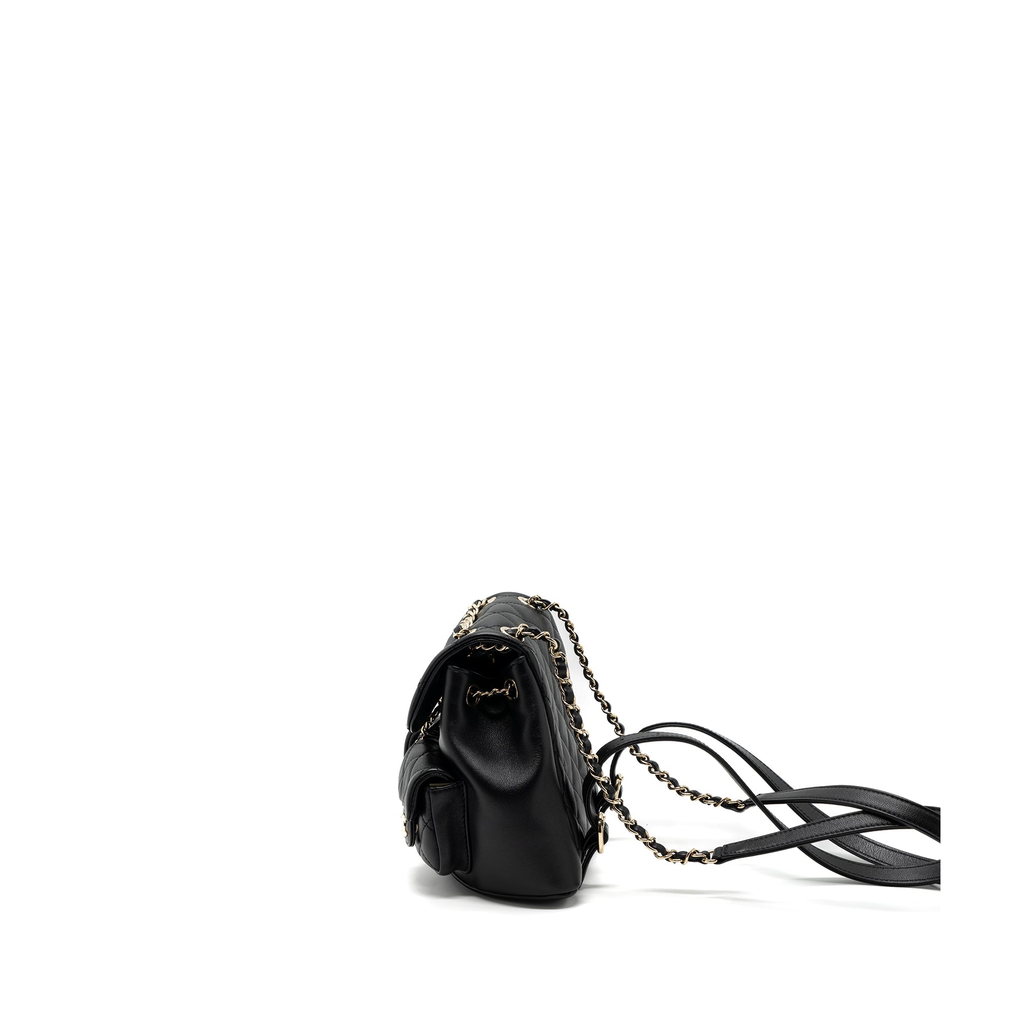 Chanel 23A mini triple pack backpack calfskin black L (microchip )