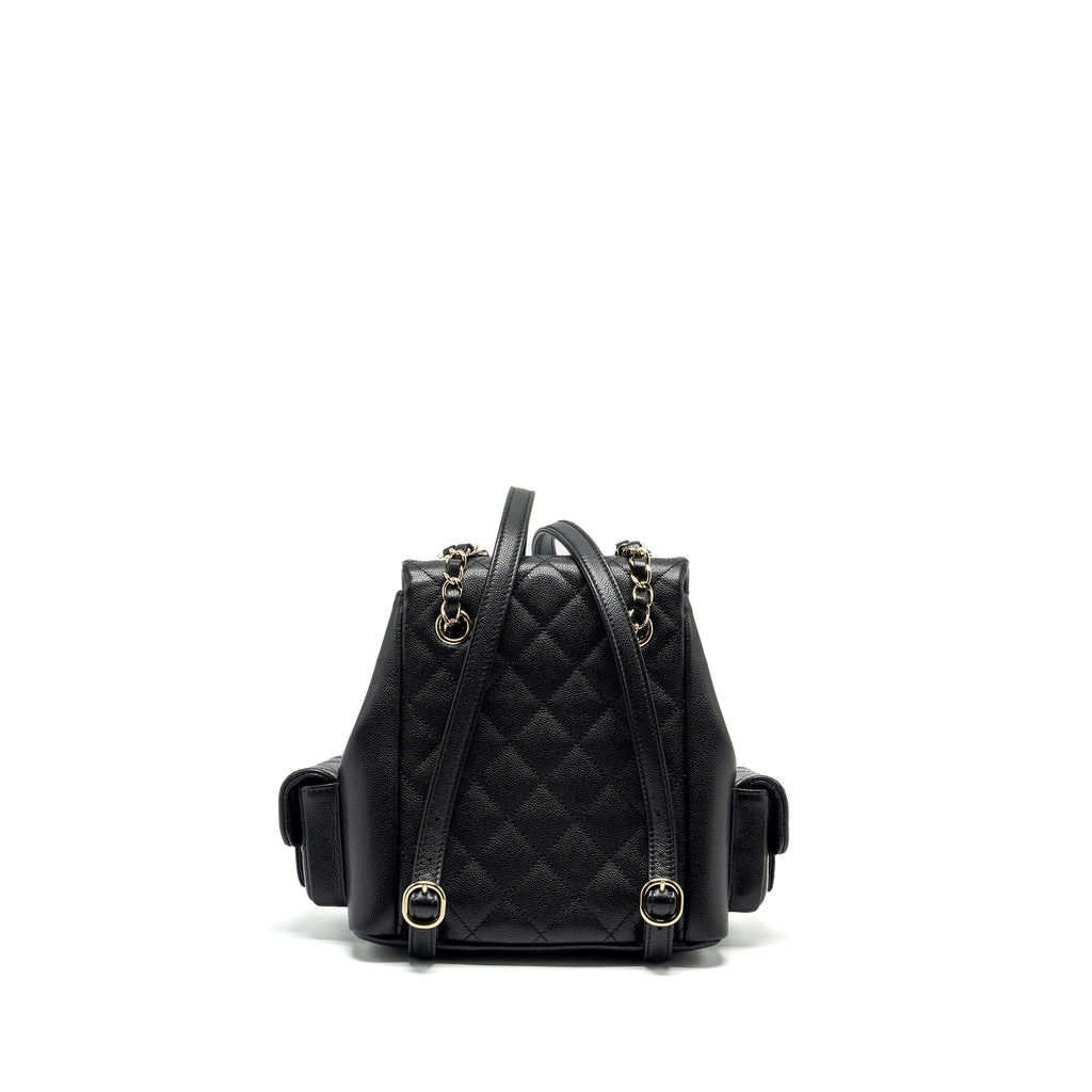 Chanel Triple Pocket Backpack Caviar Black L (Microchip)