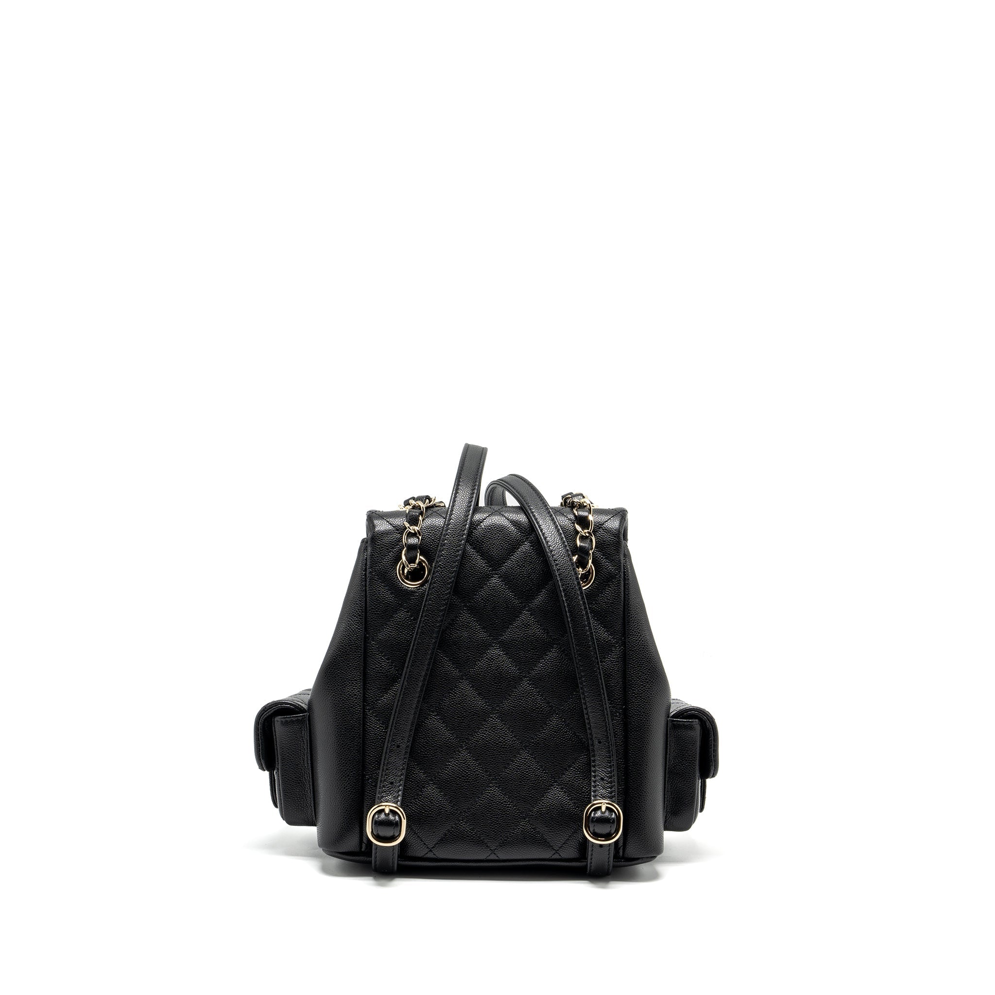Chanel Triple Pocket Backpack Caviar Black L (Microchip)