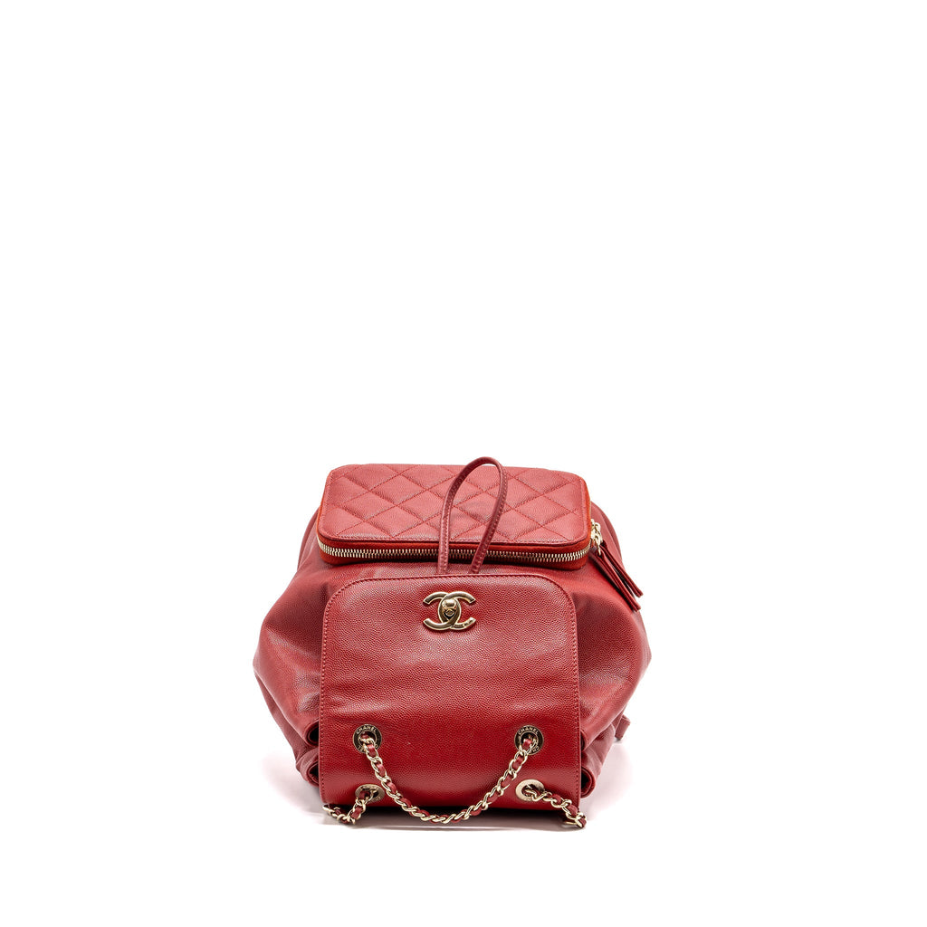 Chanel affinity backpack caviar red