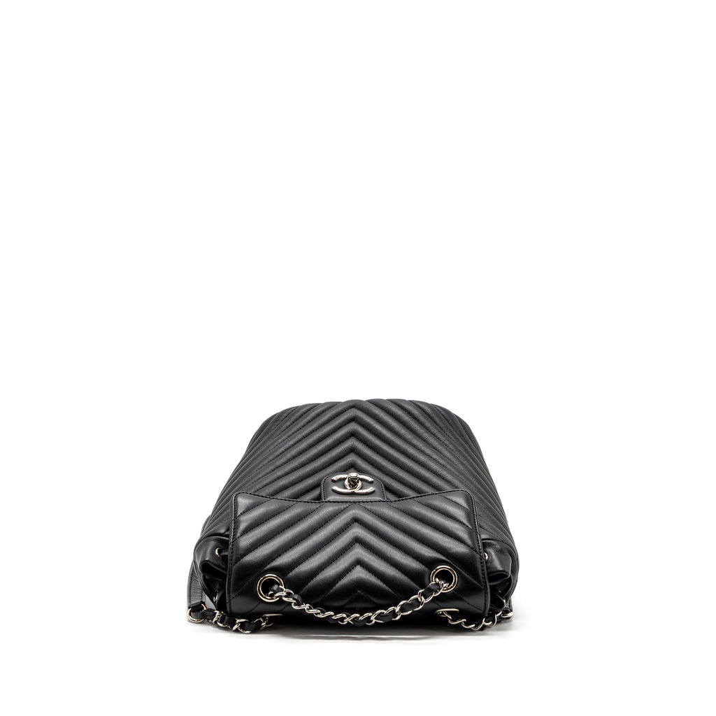 Chanel Small Urban Spirit  Backpack Chevron Calfskin Black