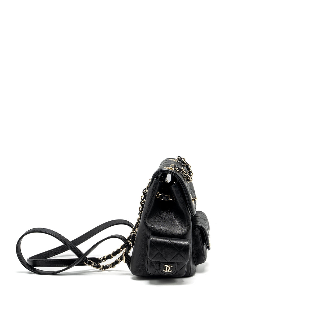 Chanel Triple Pocket Backpack Caviar Black L (Microchip)