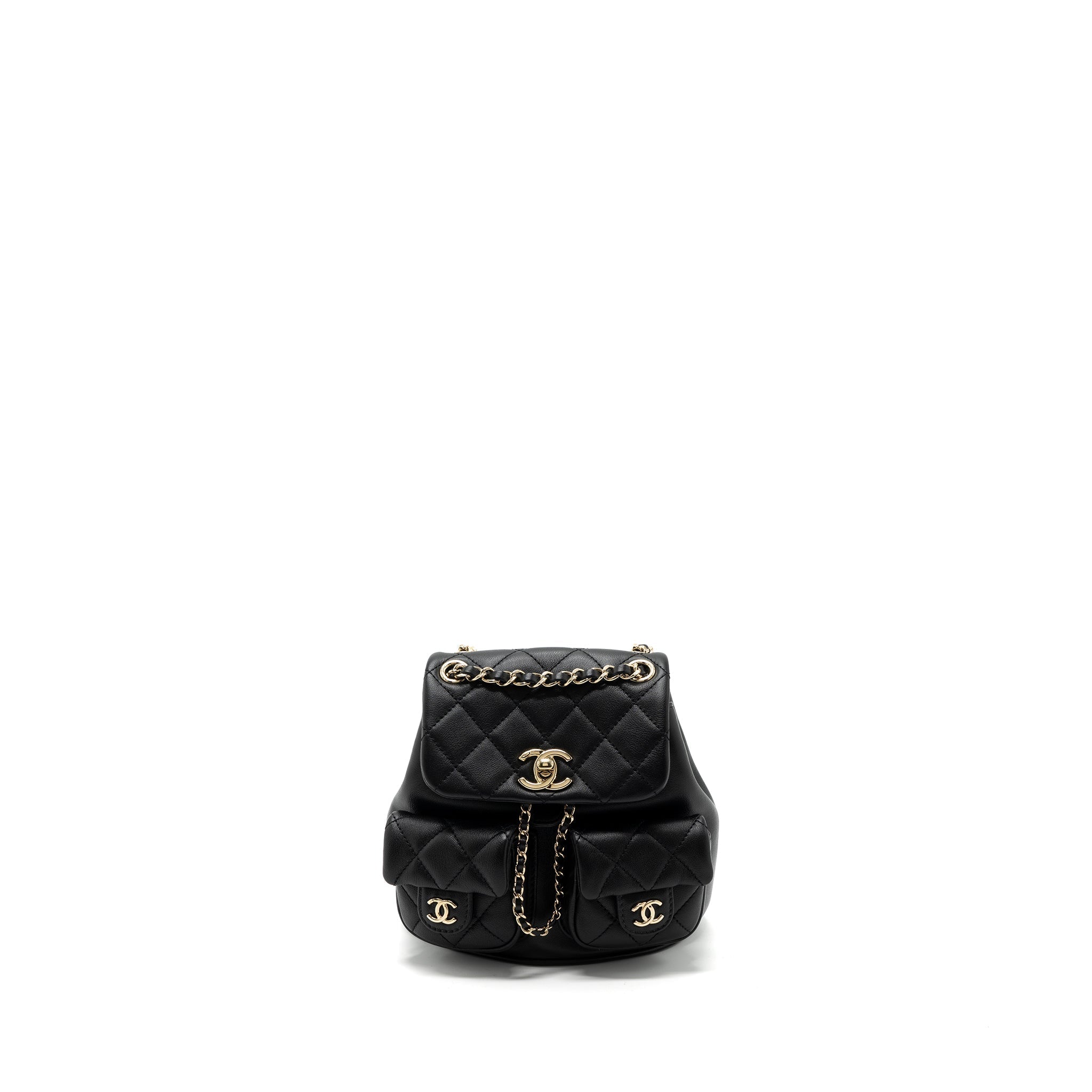 Chanel 23A mini triple pack backpack calfskin black L (microchip )