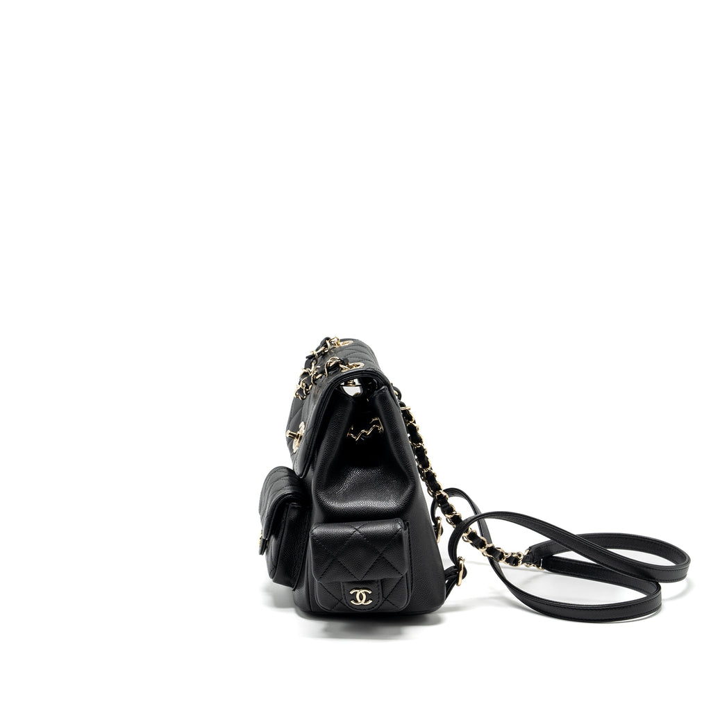 Chanel Triple Pocket Backpack Caviar Black L (Microchip)