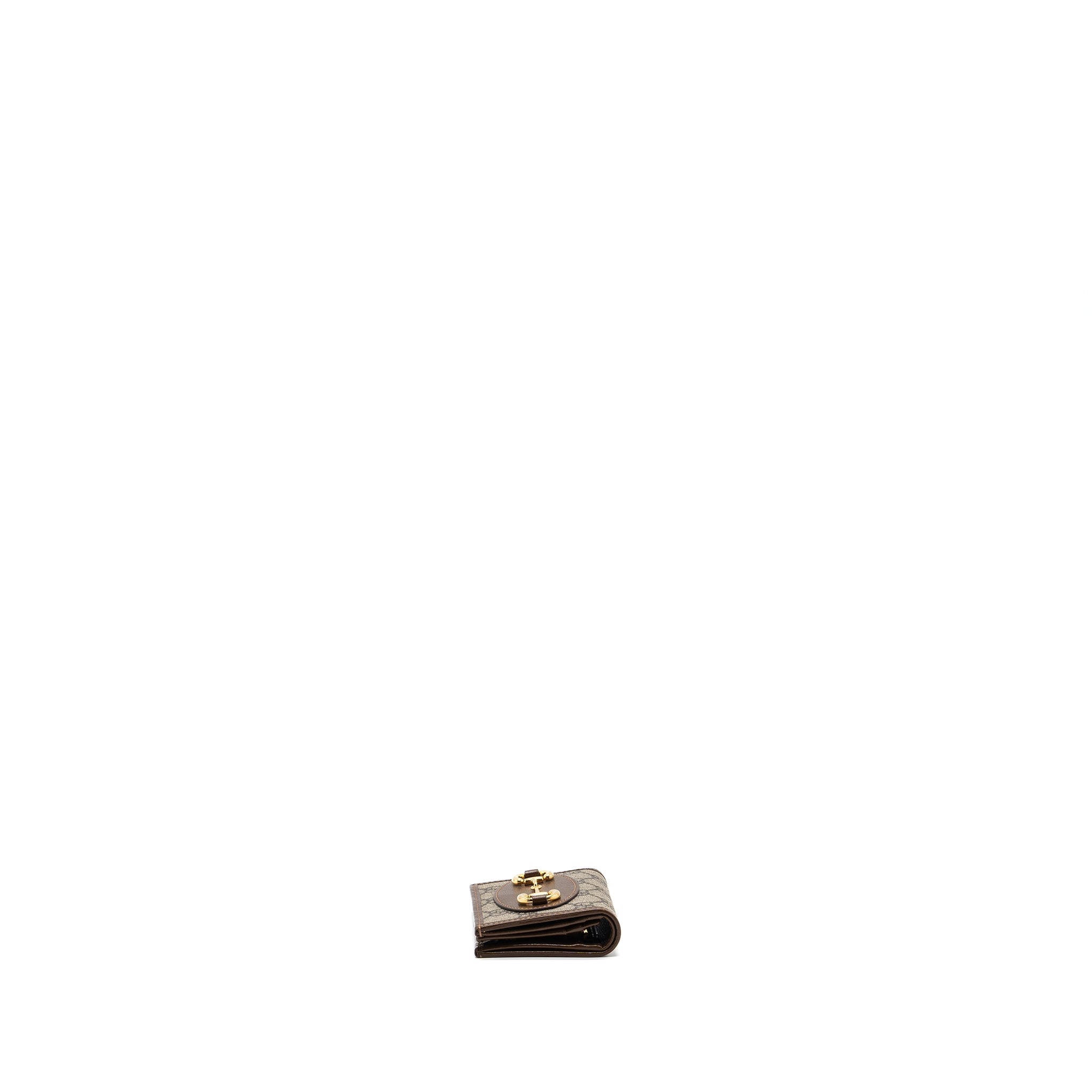 Gucci Horsebit 1955  Case Wallet GG Supreme Canvas/ Calfskin Brown
