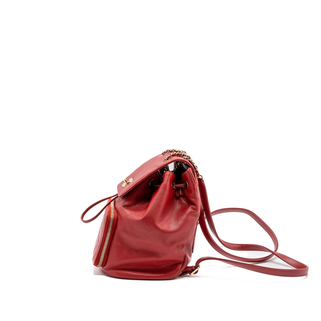 Chanel affinity backpack caviar red