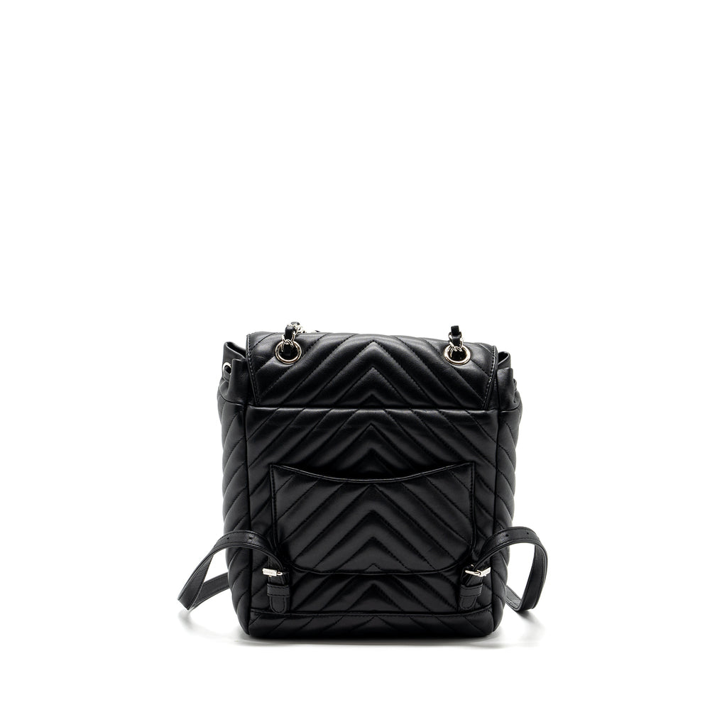Chanel Small Urban Spirit  Backpack Chevron Calfskin Black