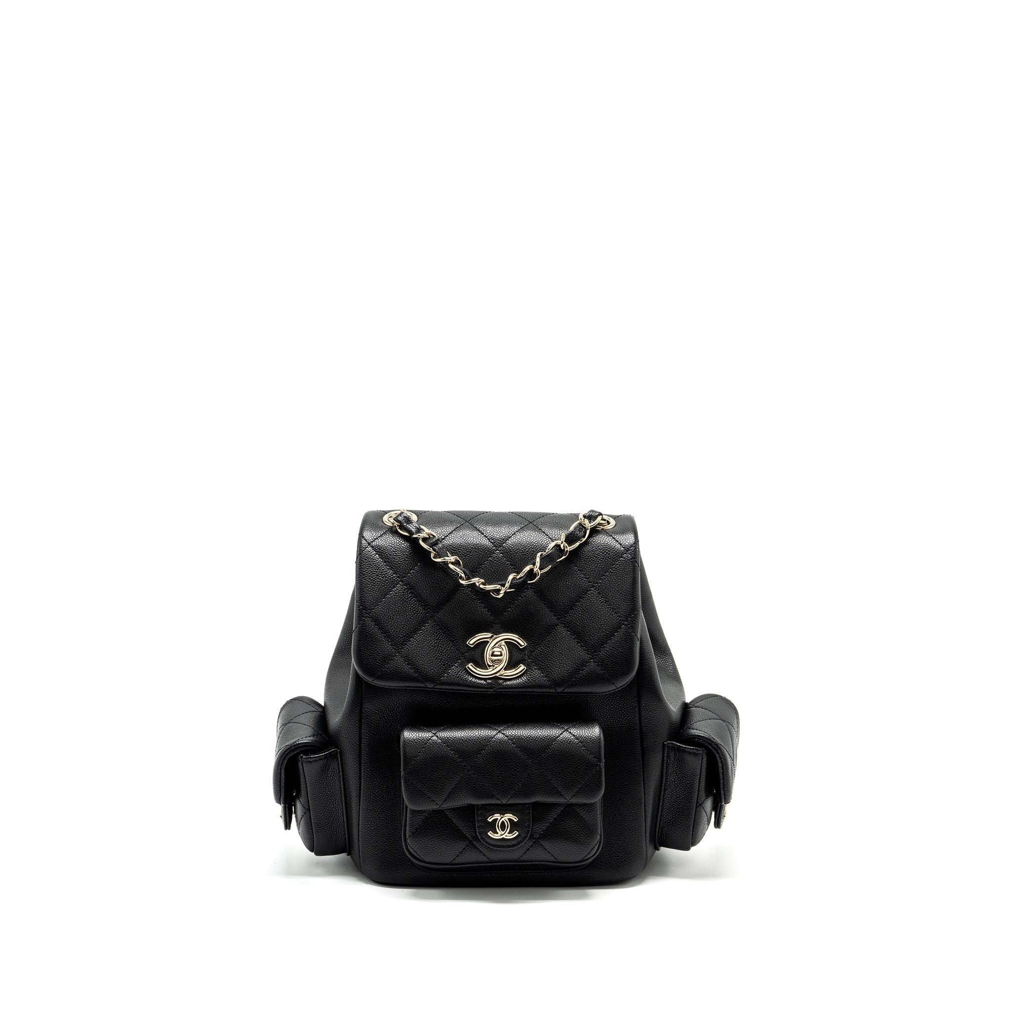 Chanel Triple Pocket Backpack Caviar Black L (Microchip)