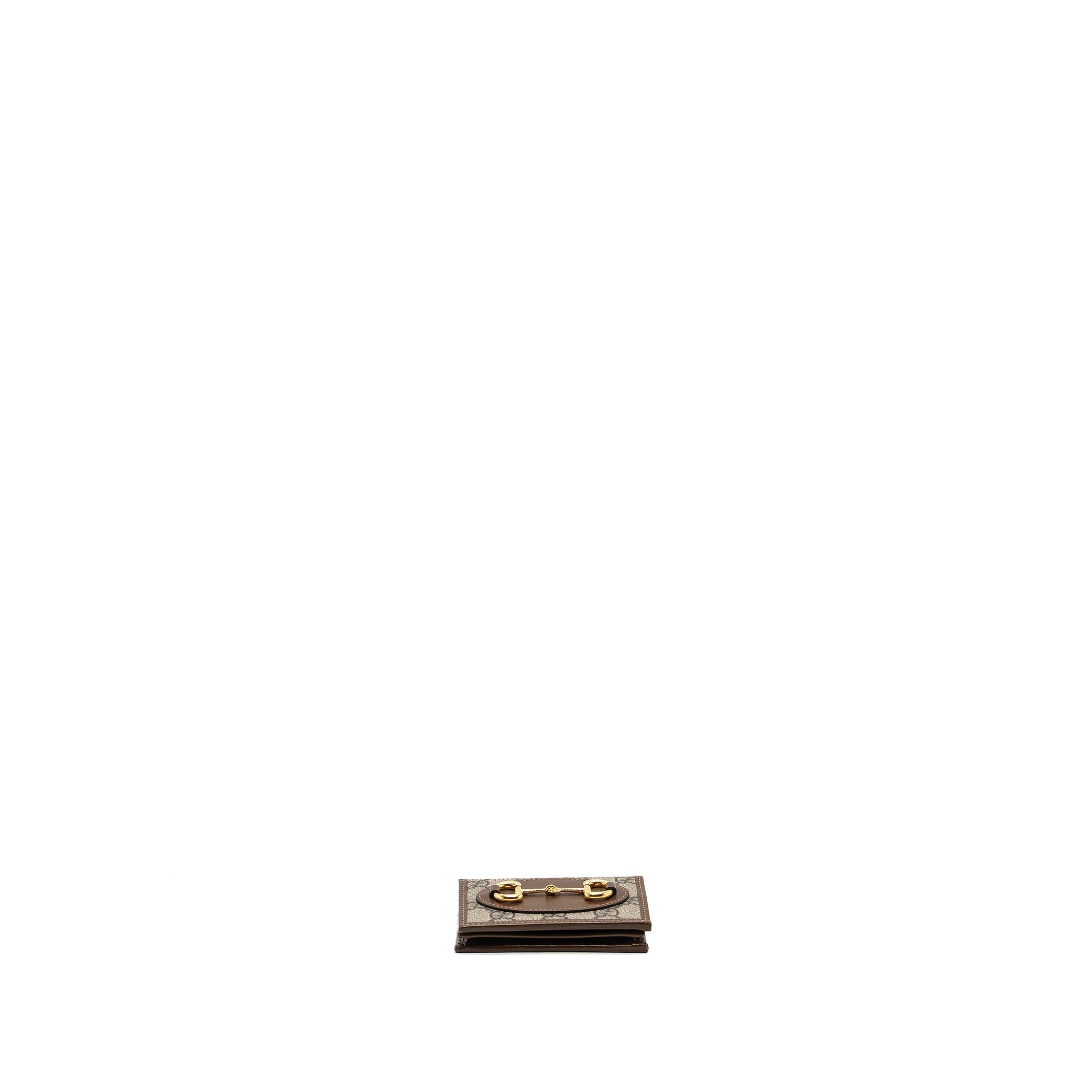 Gucci Horsebit 1955  Case Wallet GG Supreme Canvas/ Calfskin Brown