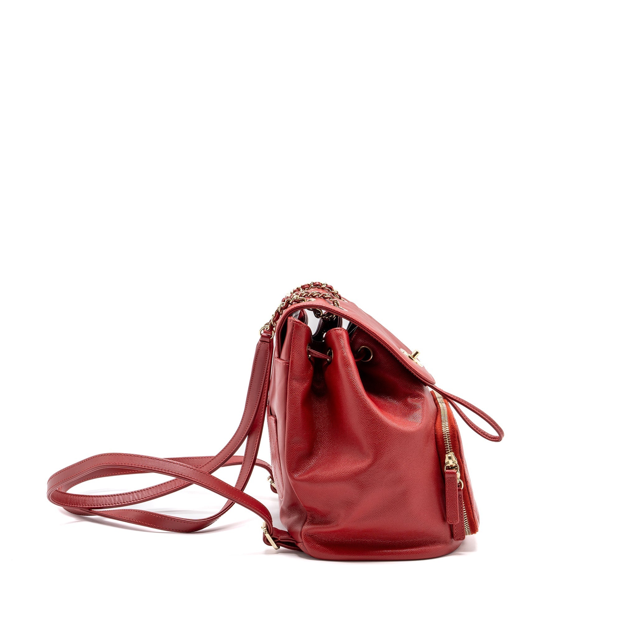 Chanel affinity backpack caviar red