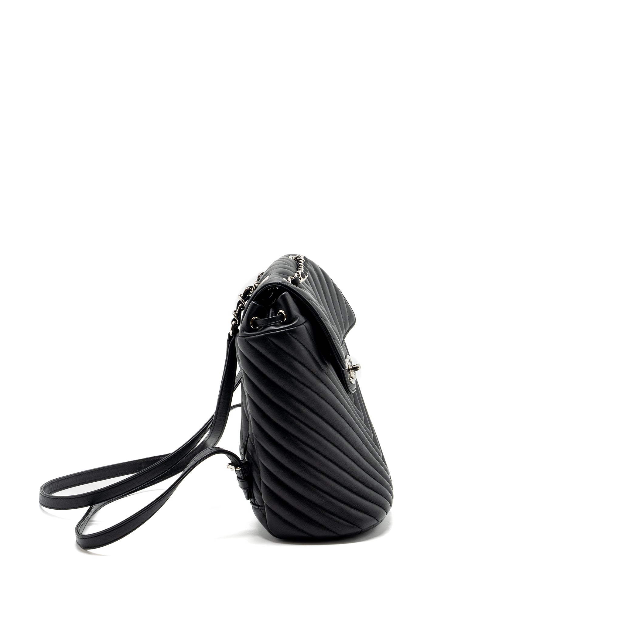 Chanel Small Urban Spirit  Backpack Chevron Calfskin Black