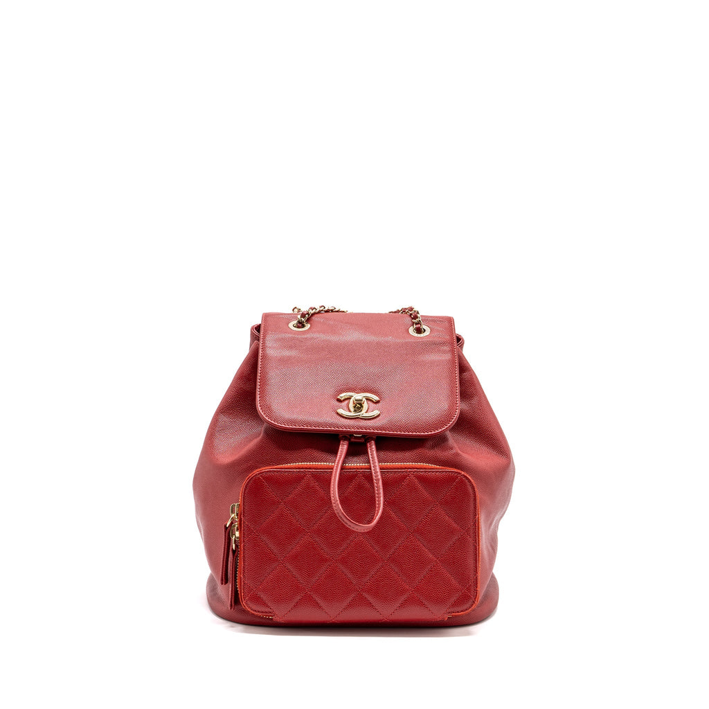 Chanel affinity backpack caviar red