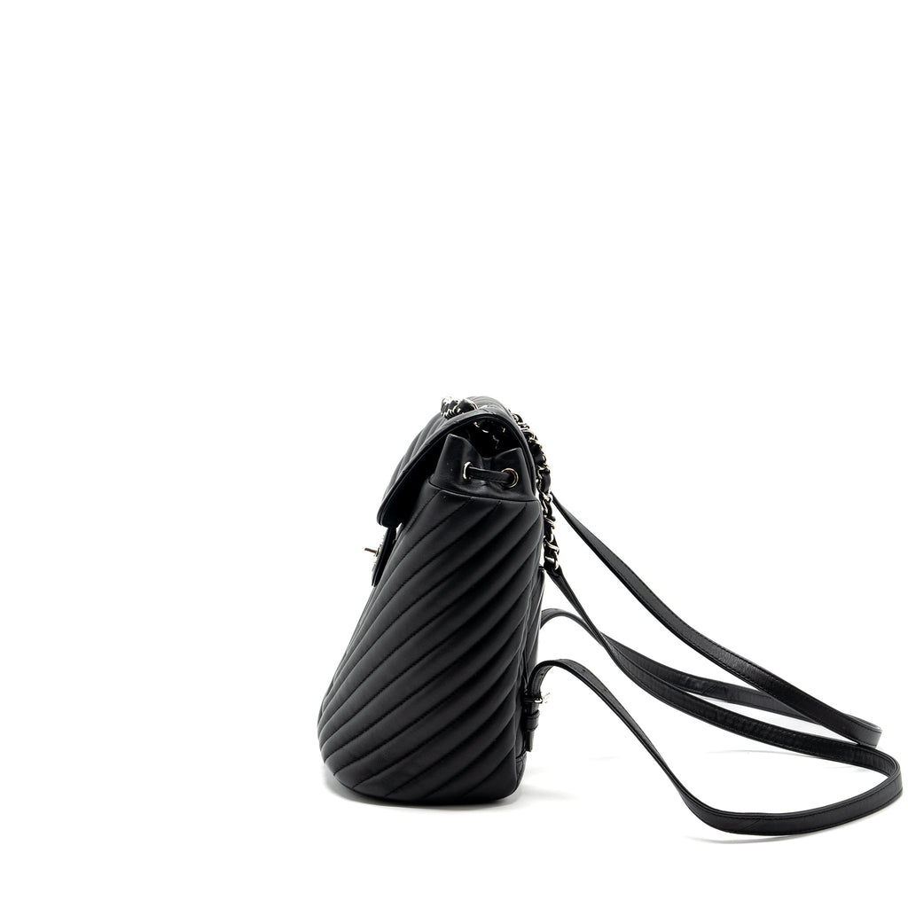 Chanel Small Urban Spirit  Backpack Chevron Calfskin Black