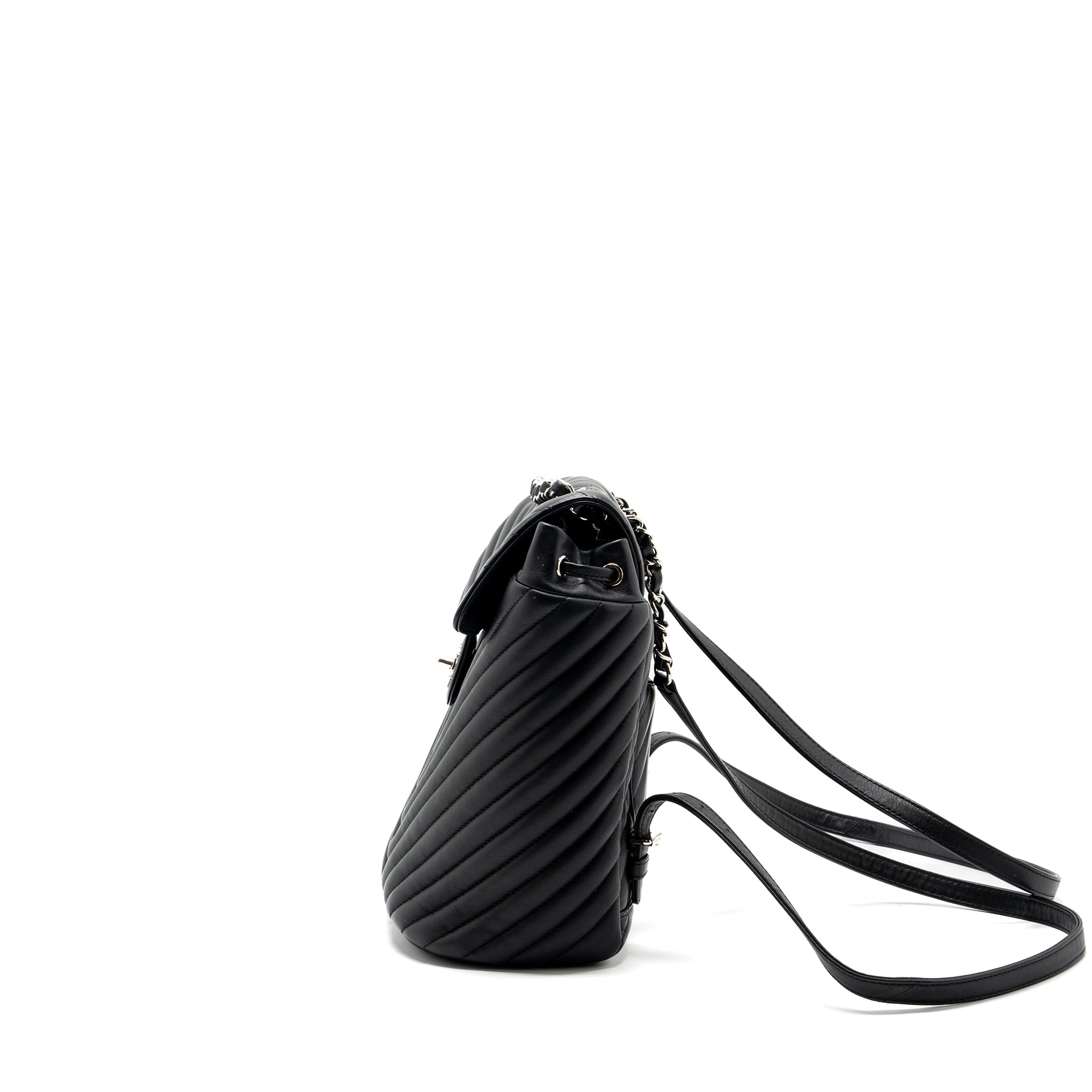 Chanel Small Urban Spirit  Backpack Chevron Calfskin Black