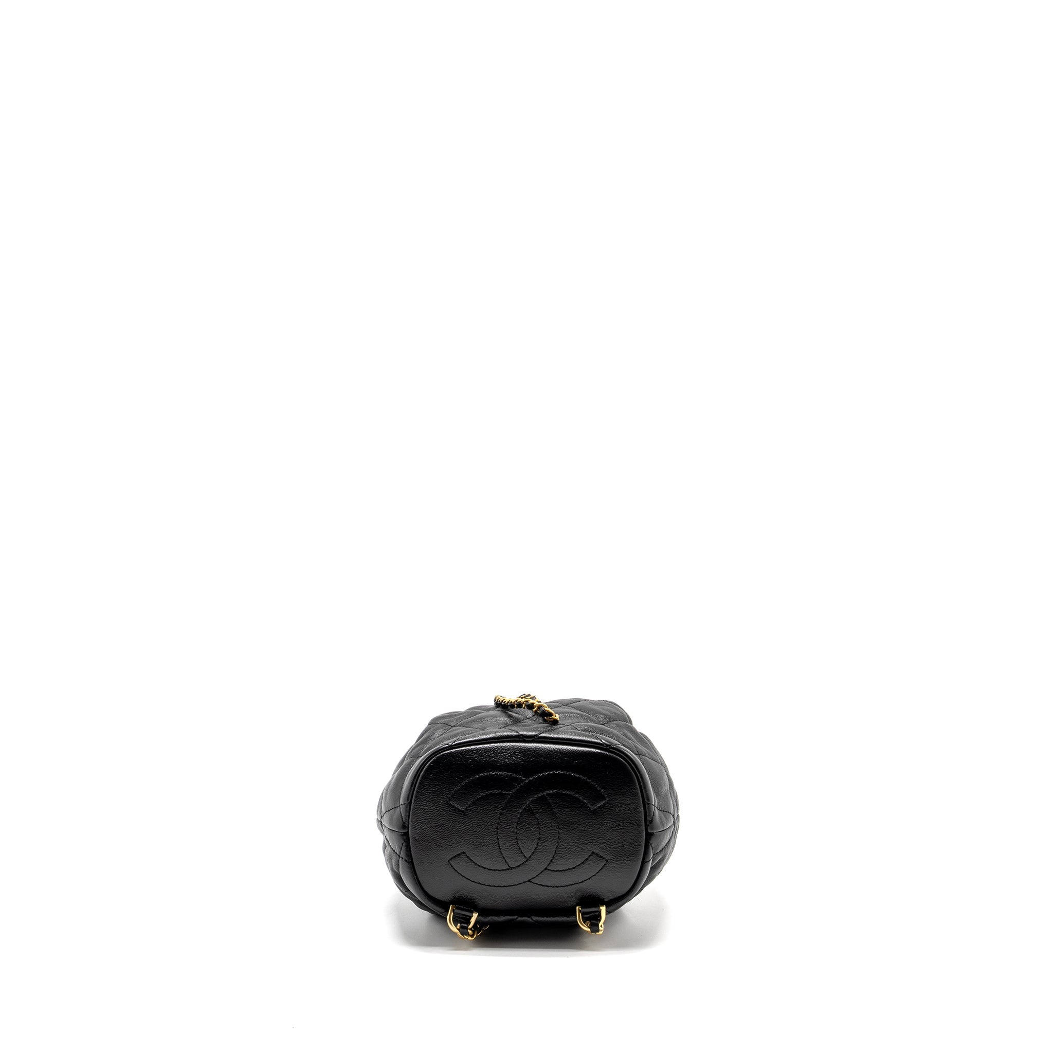 Chanel 22S Candy Chains Mini Bucket Backpack Lambskin Black  (Microchip)