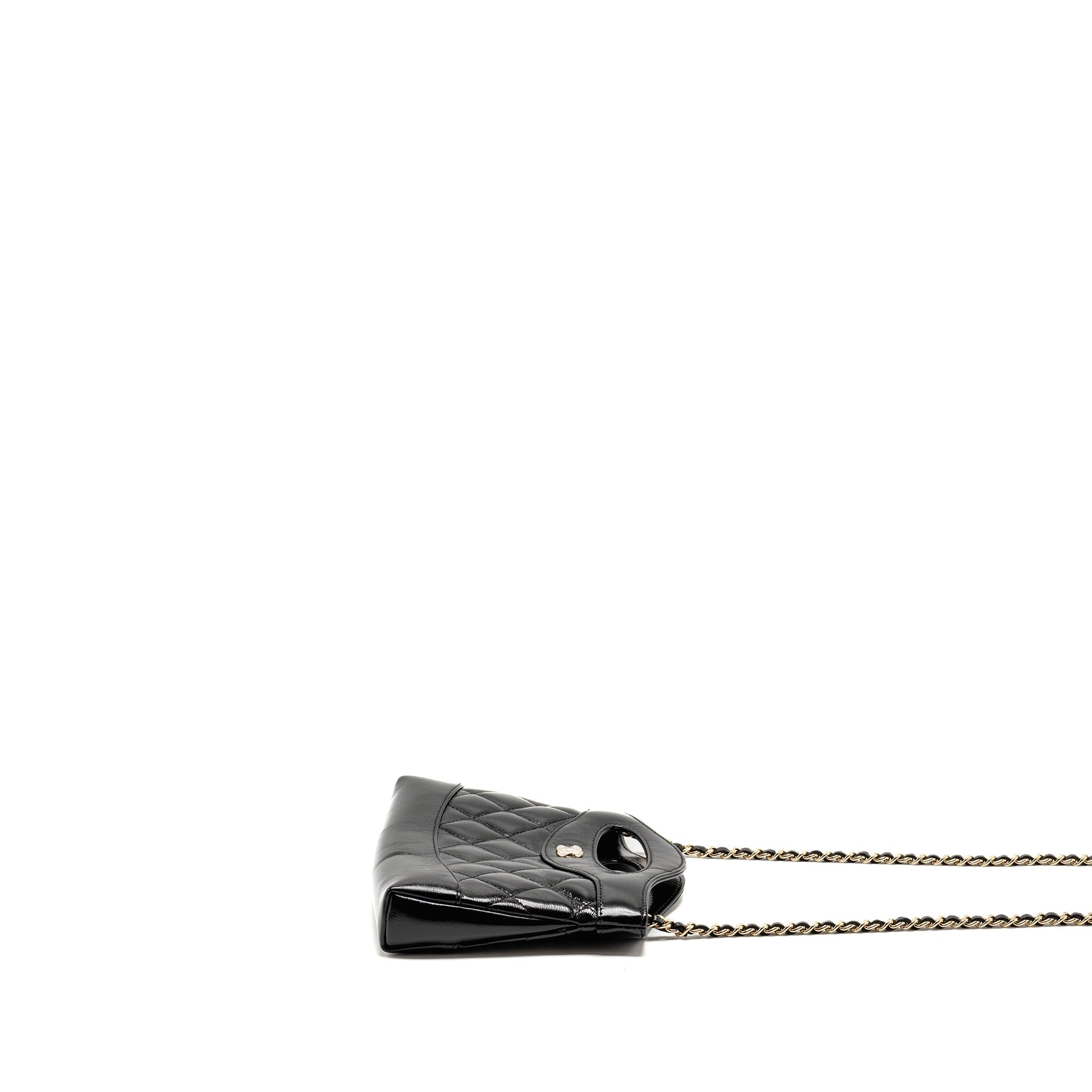Chanel Mini 31 Clutch with Chain Shiny Calfskin Black L (Microchip)