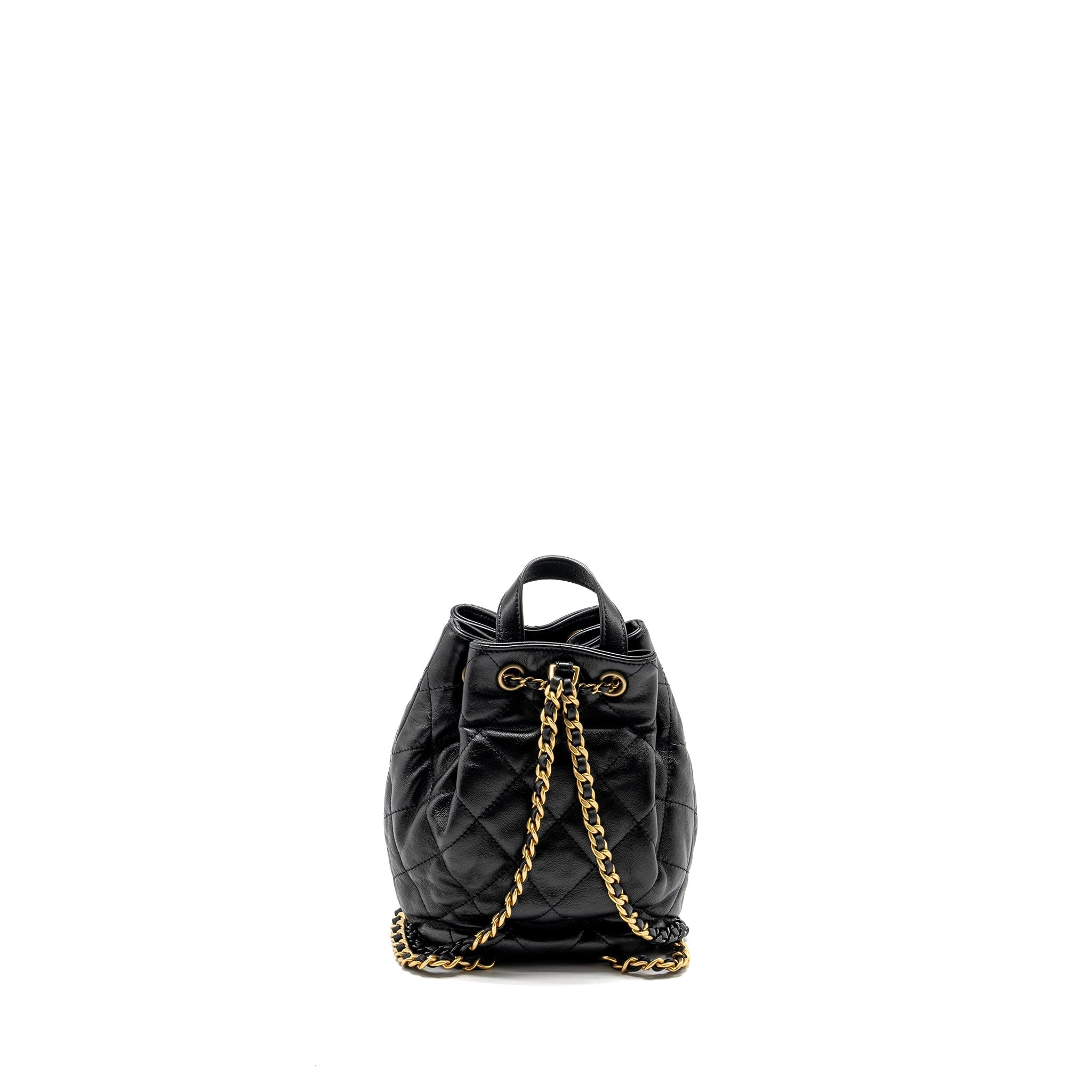 Chanel 22S Candy Chains Mini Bucket Backpack Lambskin Black  (Microchip)