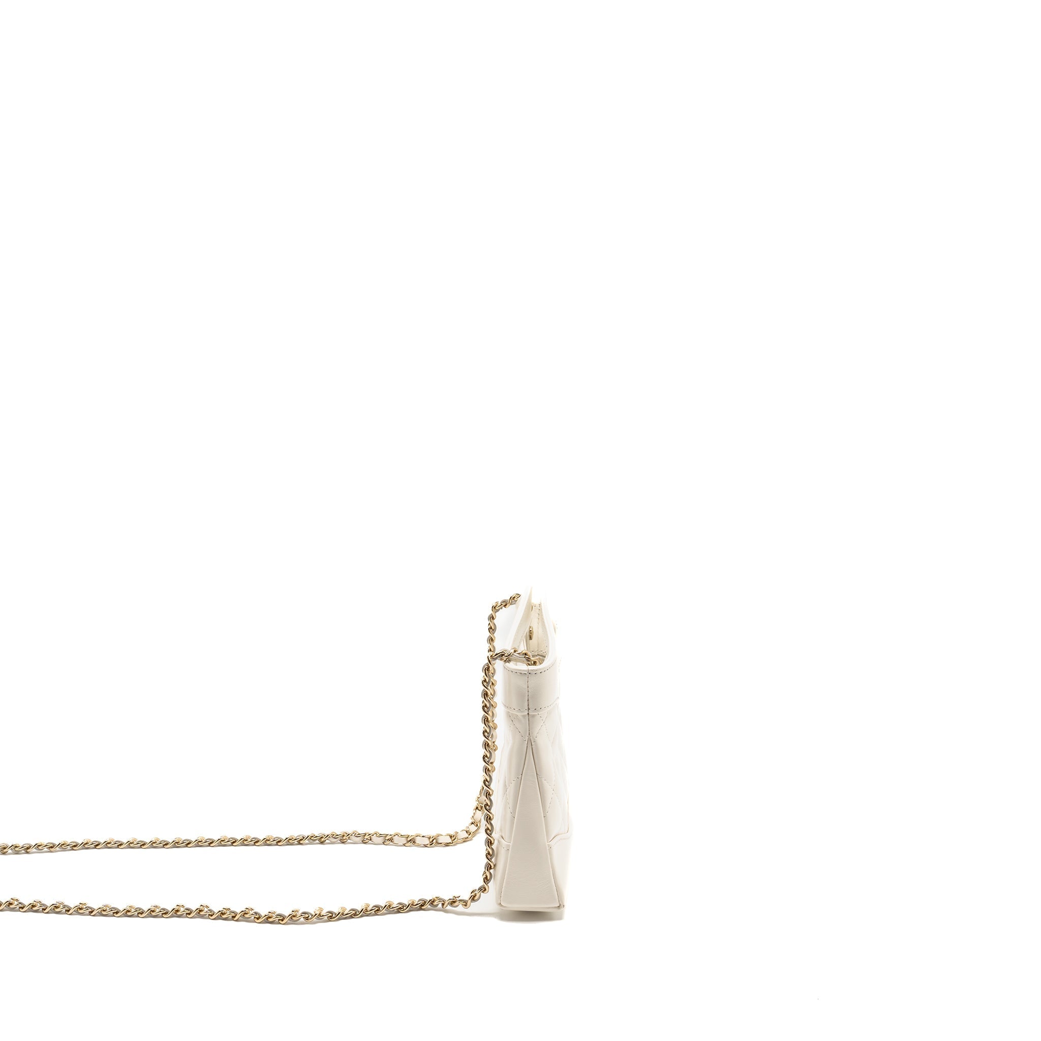 Chanel Mini 31 Clutch With Chain Shiny Lambskin White L (microchip)