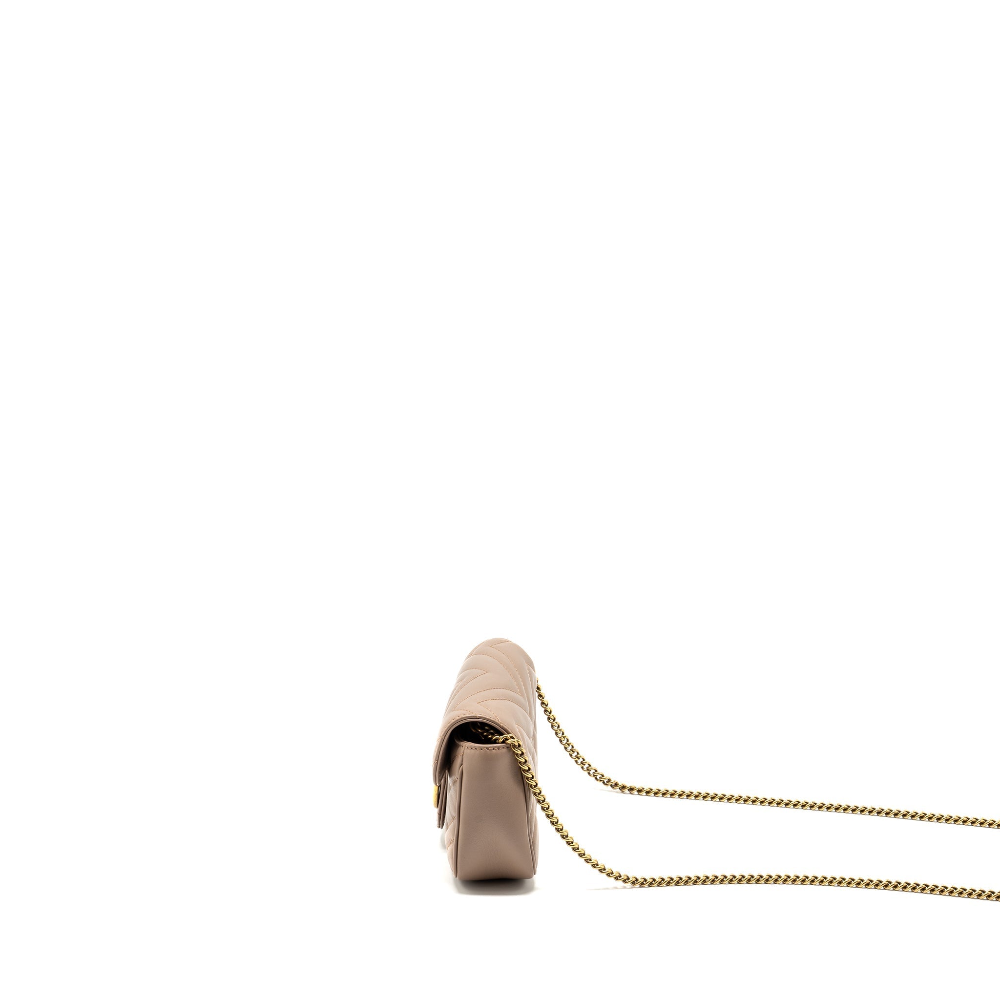 Gucci super mini GG marmont bag calfskin beige