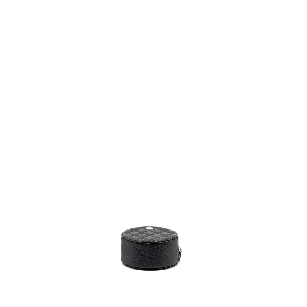 Chanel Round Clutch with Chain Caviar Black L