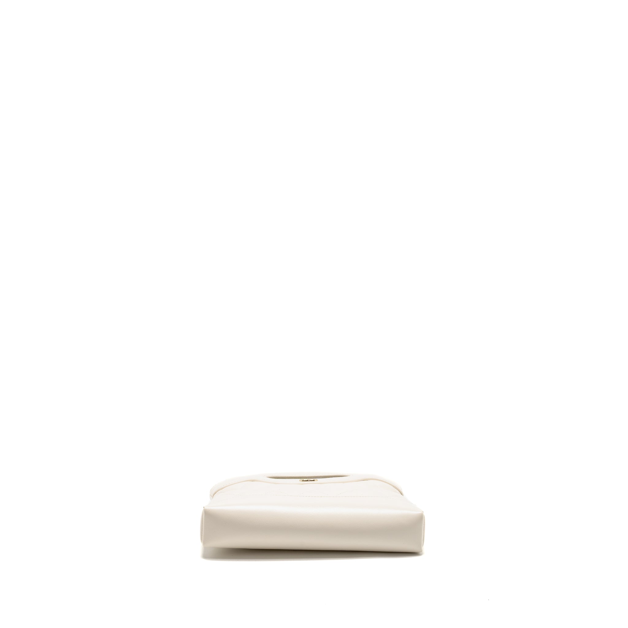 Chanel Mini 31 Clutch With Chain Shiny Lambskin White L (microchip)