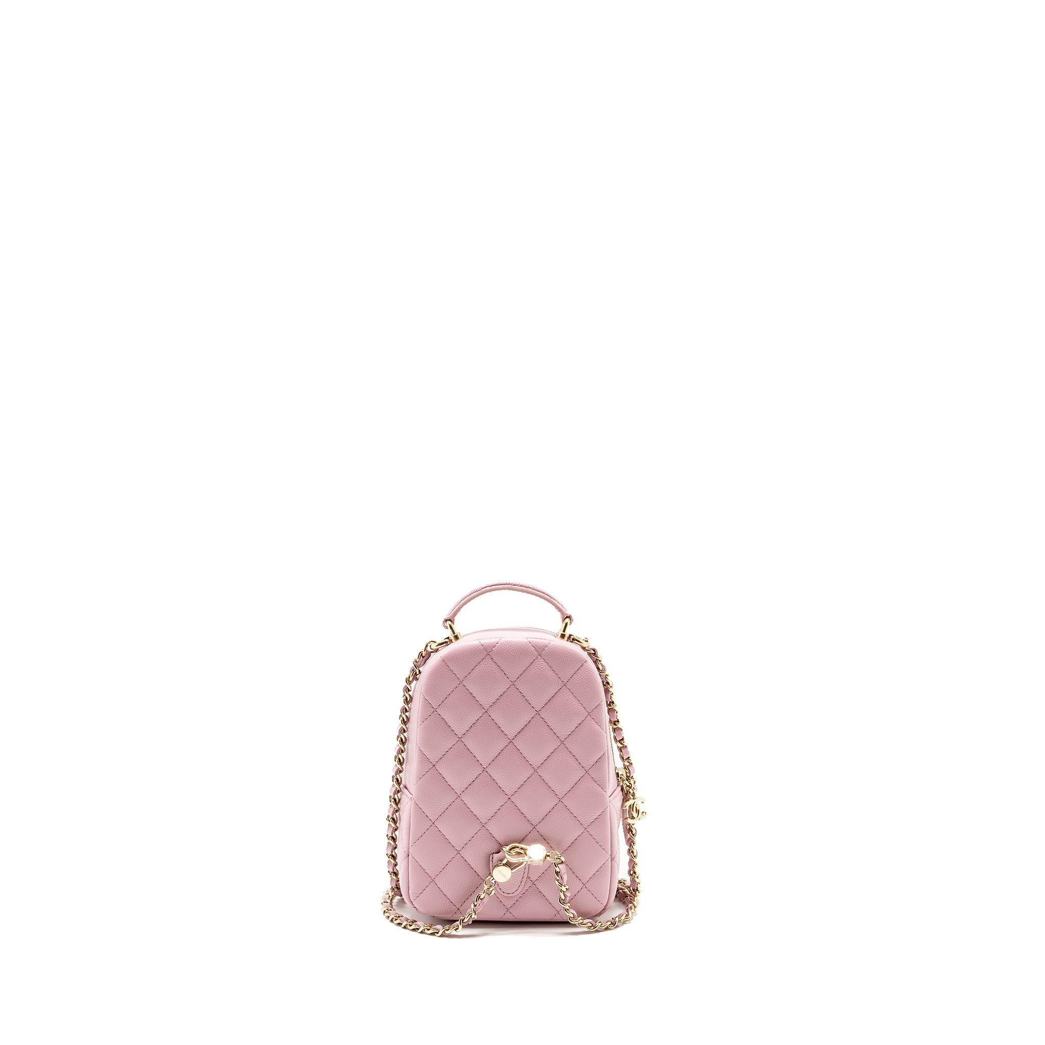 Chanel 24p Classic Mini Backpack Shiny Grained Calfskin Light Purple L (Microchip)