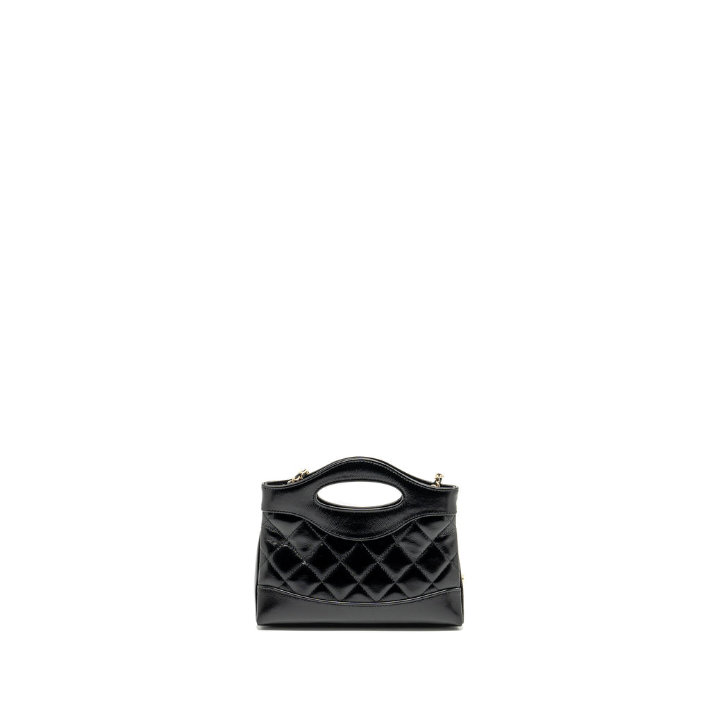 Chanel mini 31 Clutch with Chain Shiny Calfskin Black L (Microchip)
