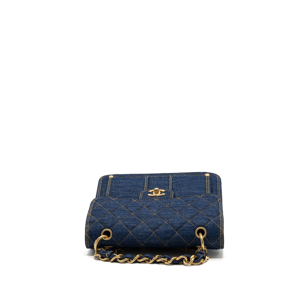 Chanel 23S Flap Backpack Denim Blue Brushed  (Microchip)