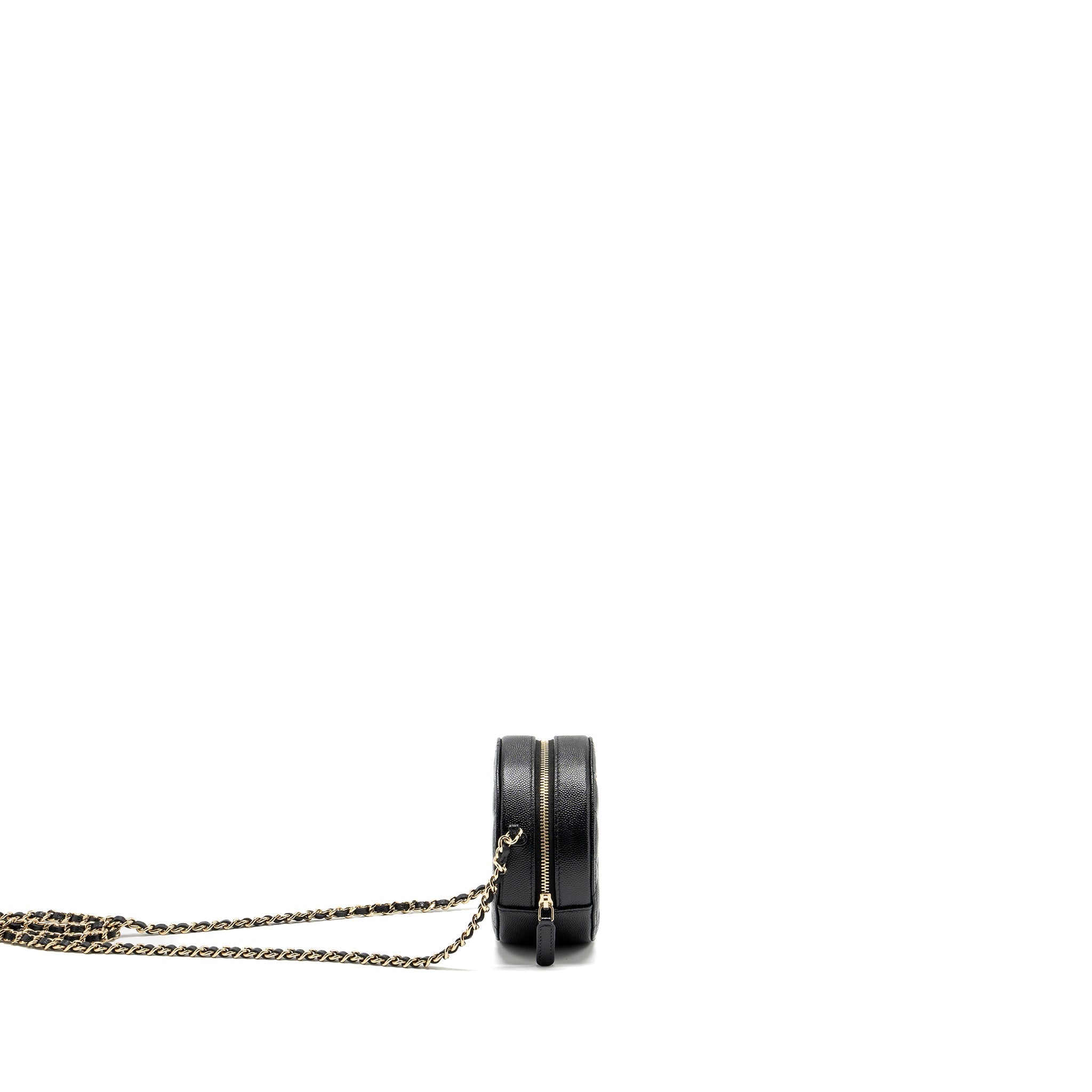 Chanel Round Clutch with Chain Caviar Black L