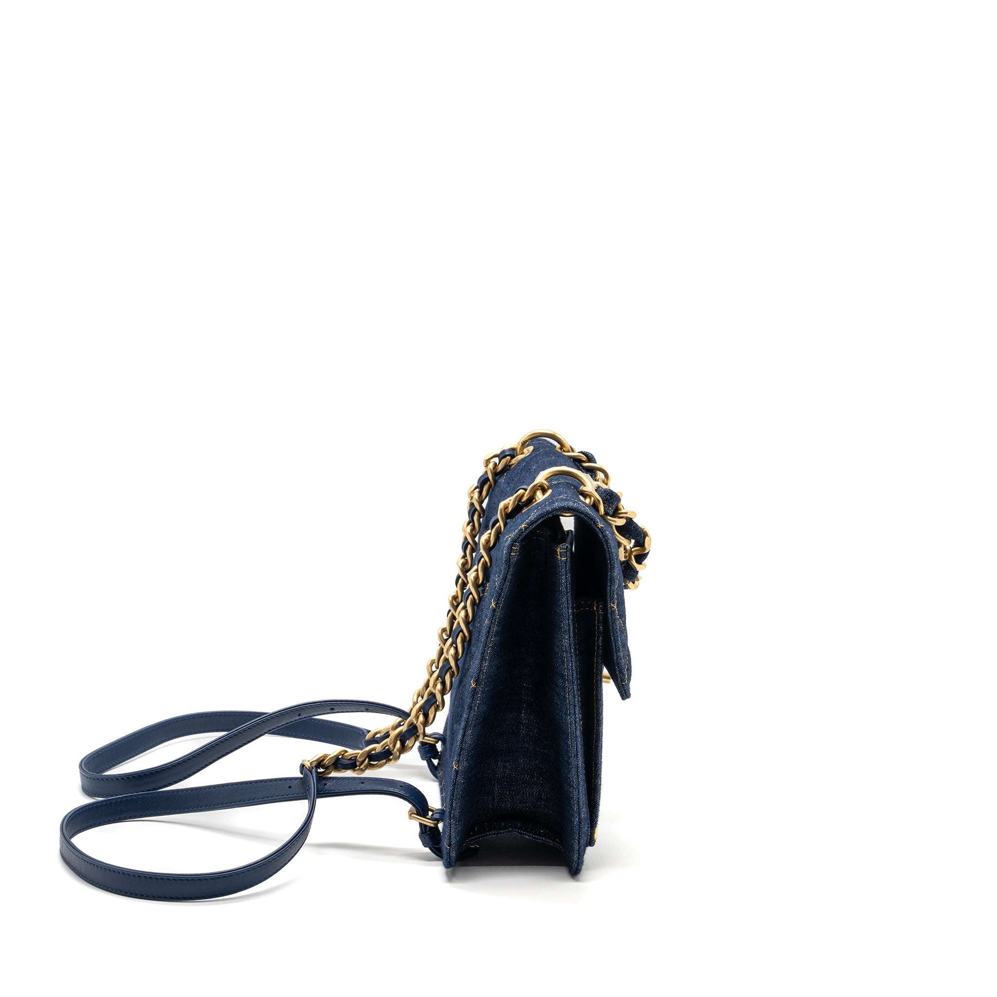 Chanel 23S Flap Backpack Denim Blue Brushed  (Microchip)