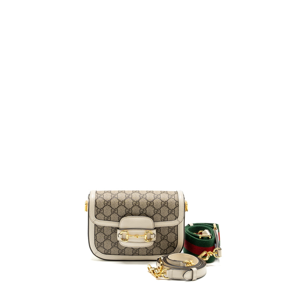GUCCI Mini Hoursebit 1955 Bag GG Supreme Canvas/Leather