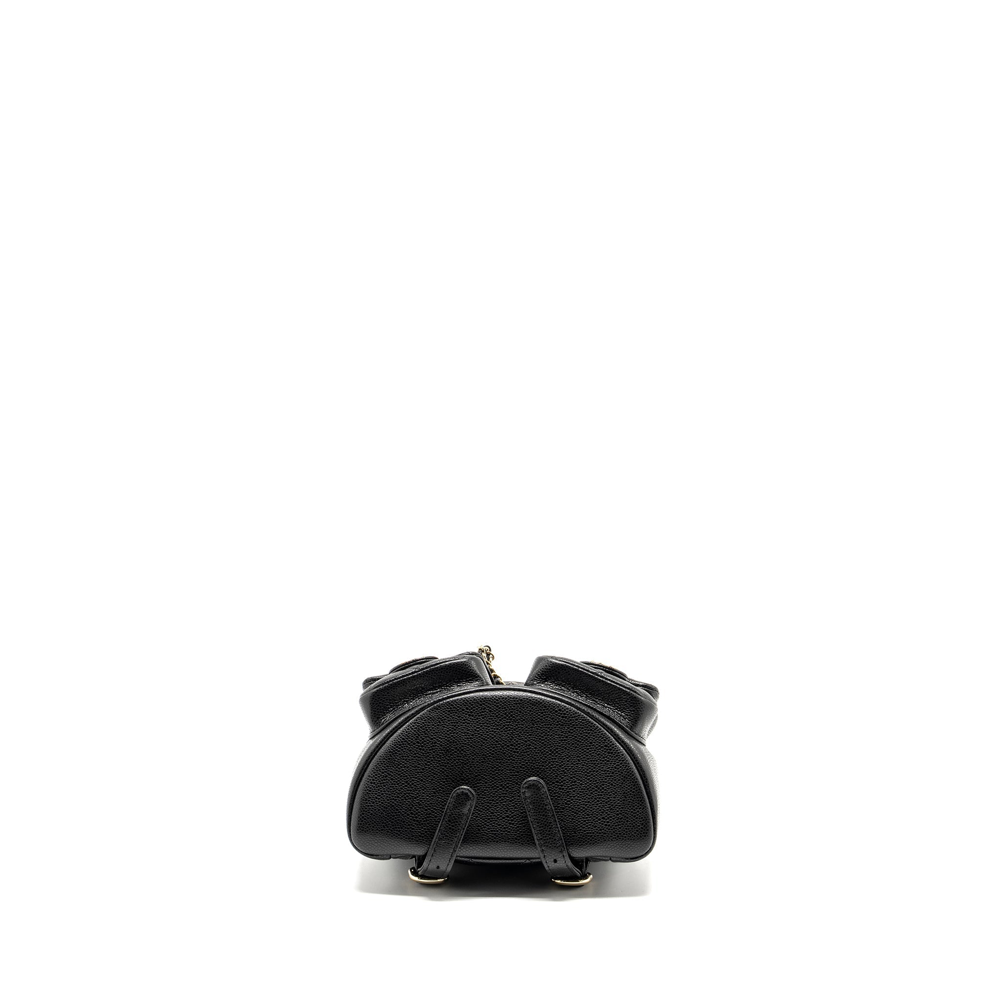 CHANEL 24A Mini Duma Backpack Grained Calfskin Black L (Microchip)