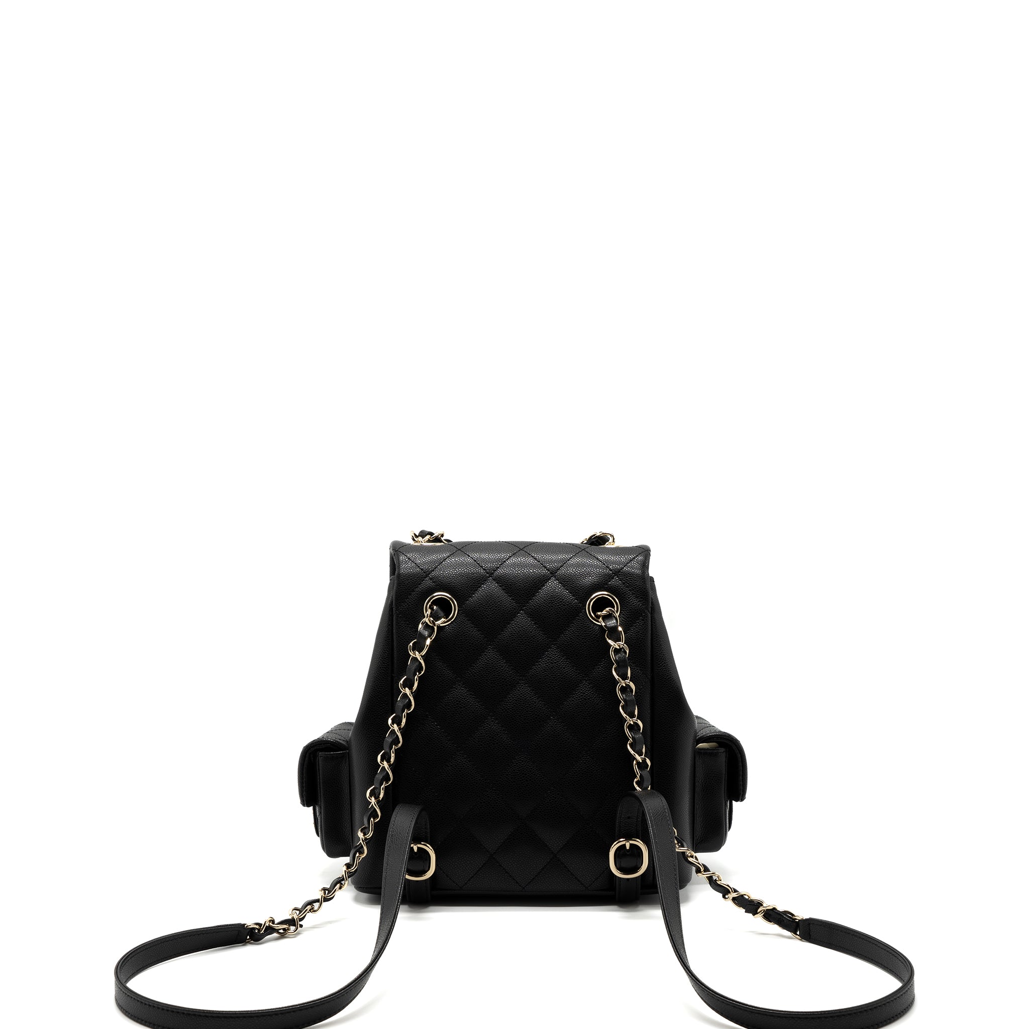Chanel 23k Triple Pocket Backpack Caviar Black L(Microchip)